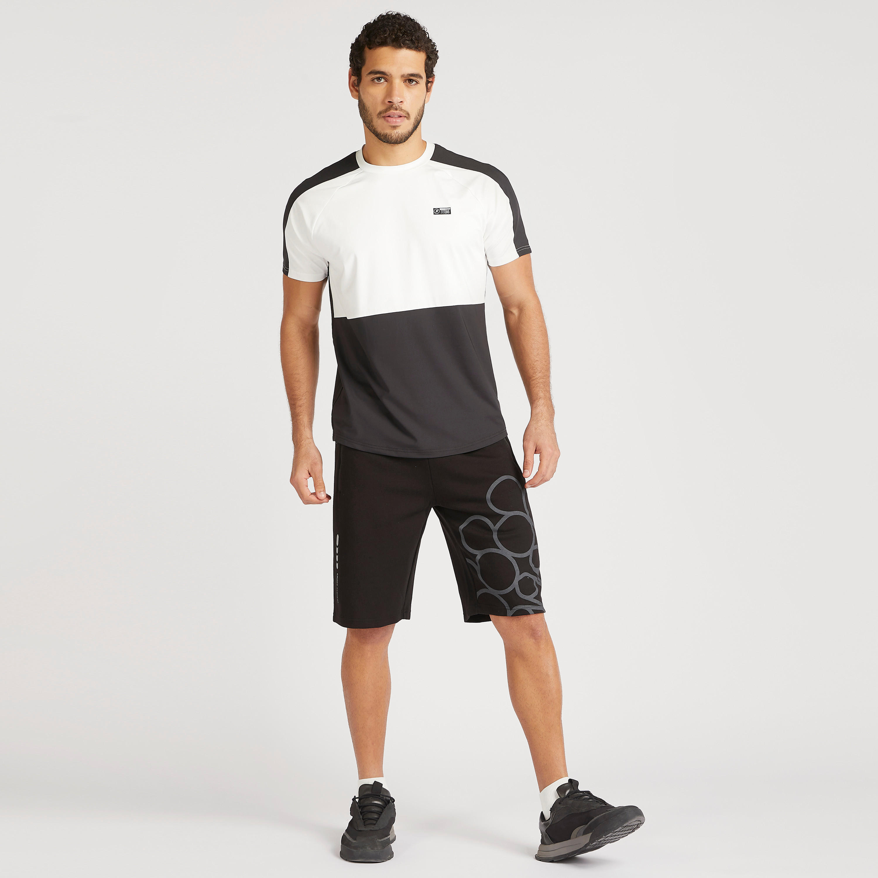 Colourblocked Crew Neck T-shirt with Short Sleeves-men-clothing-sportswearandactivewear-tshirtsandpolos-image-2