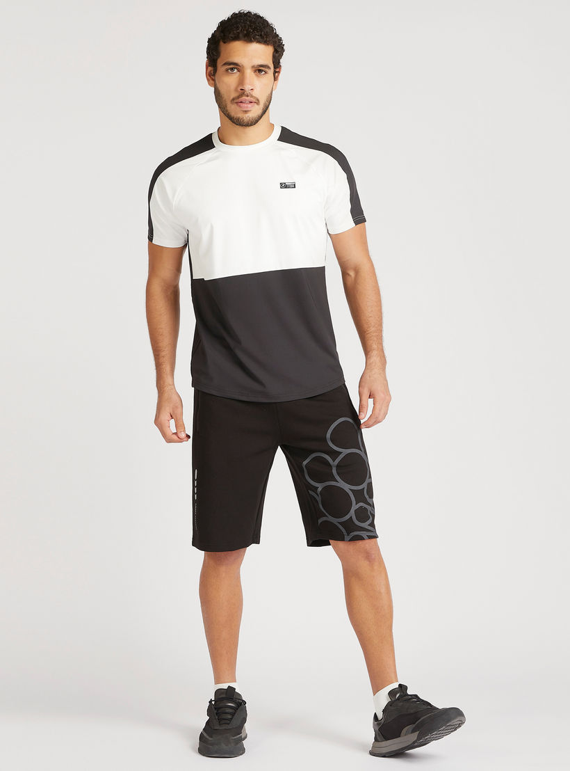 Colourblocked Crew Neck T-shirt with Short Sleeves-men-clothing-sportswearandactivewear-tshirtsandpolos-image-2
