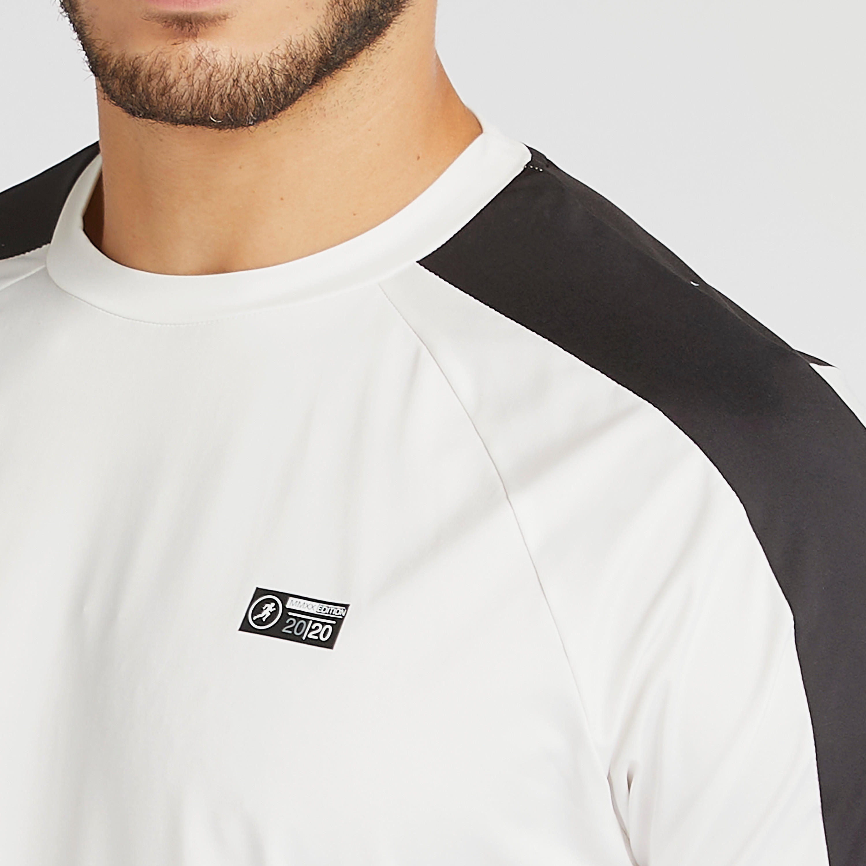 Colourblocked Crew Neck T-shirt with Short Sleeves-men-clothing-sportswearandactivewear-tshirtsandpolos-image-3