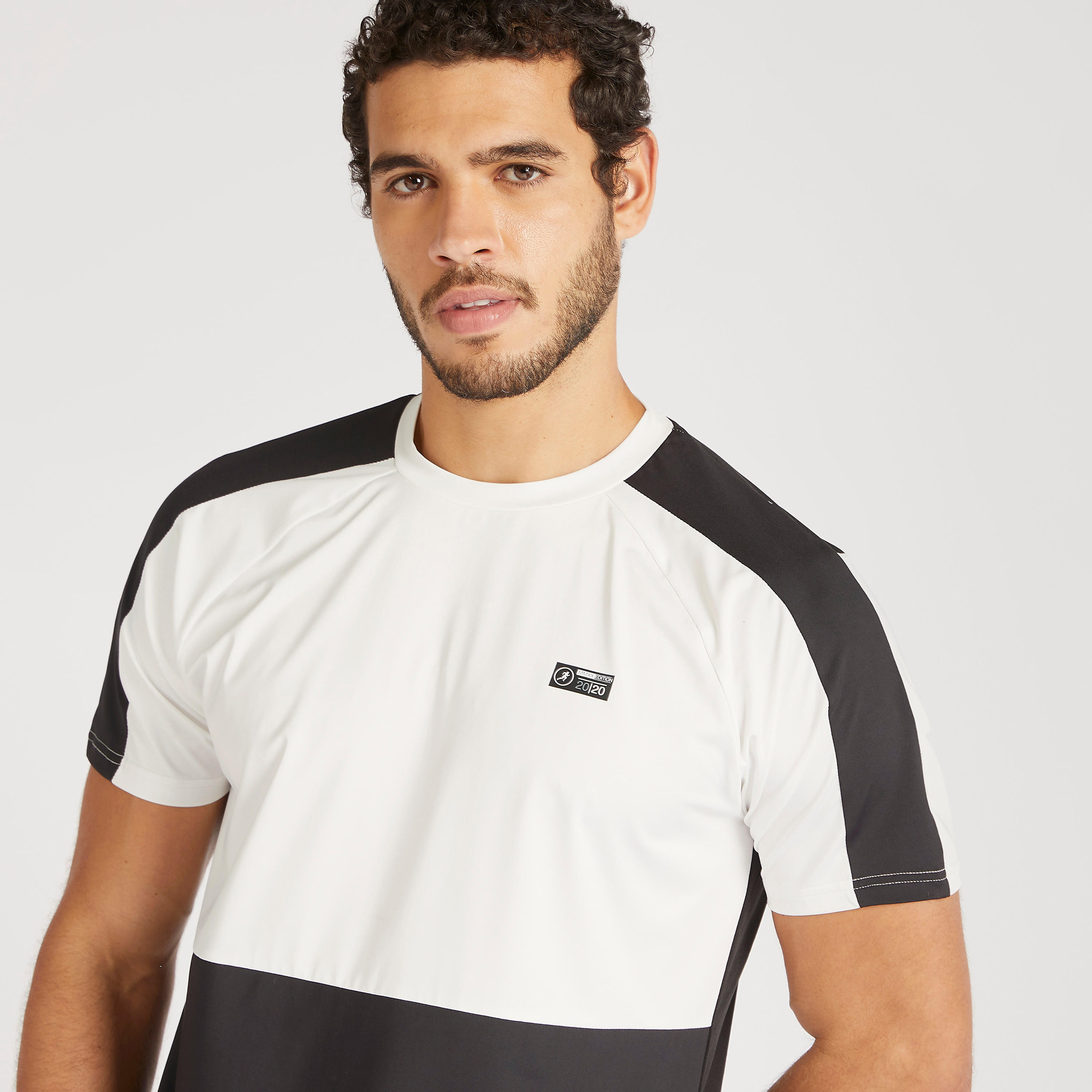 Colourblocked Crew Neck T-shirt with Short Sleeves-men-clothing-sportswearandactivewear-tshirtsandpolos-image-5
