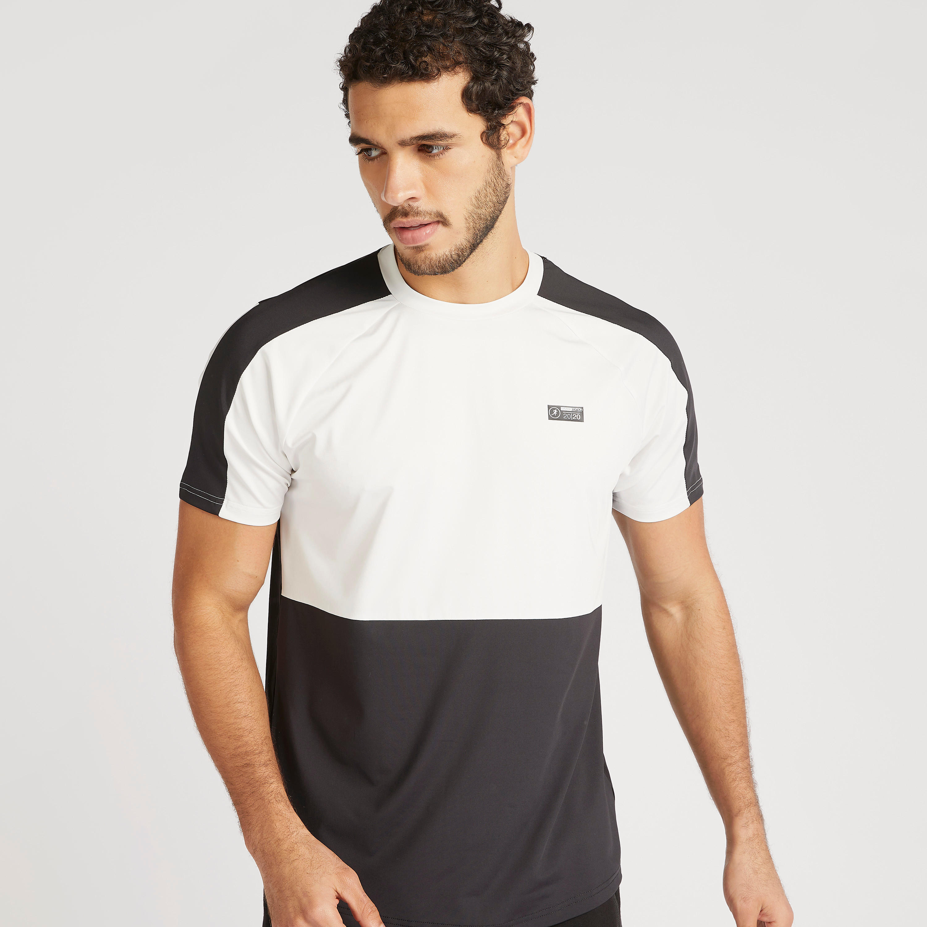 Colourblocked Crew Neck T-shirt with Short Sleeves-men-clothing-sportswearandactivewear-tshirtsandpolos-image-6