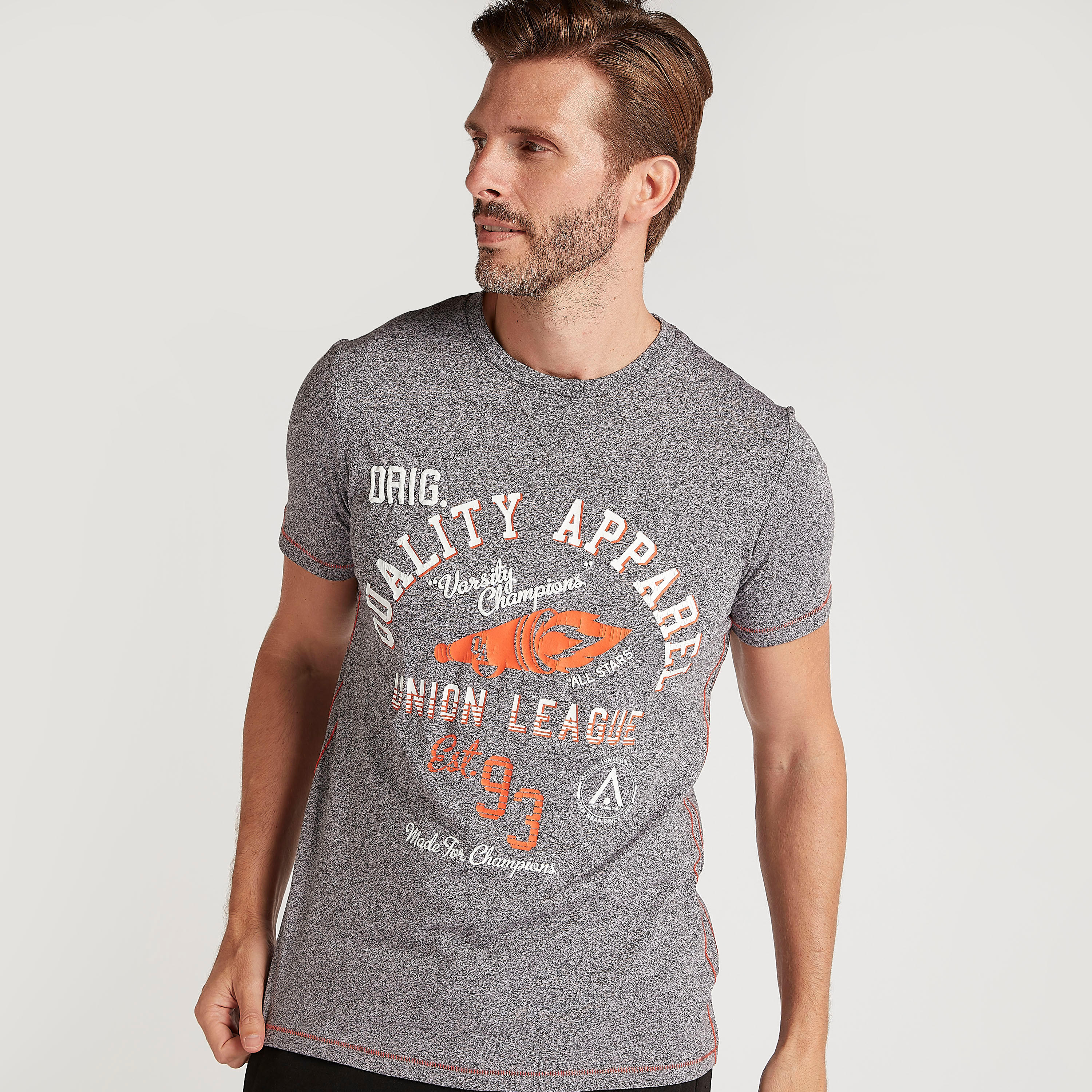 Graphic Print Crew Neck T-shirt with Short Sleeves-men-clothing-sportswearandactivewear-tshirtsandpolos-image-5