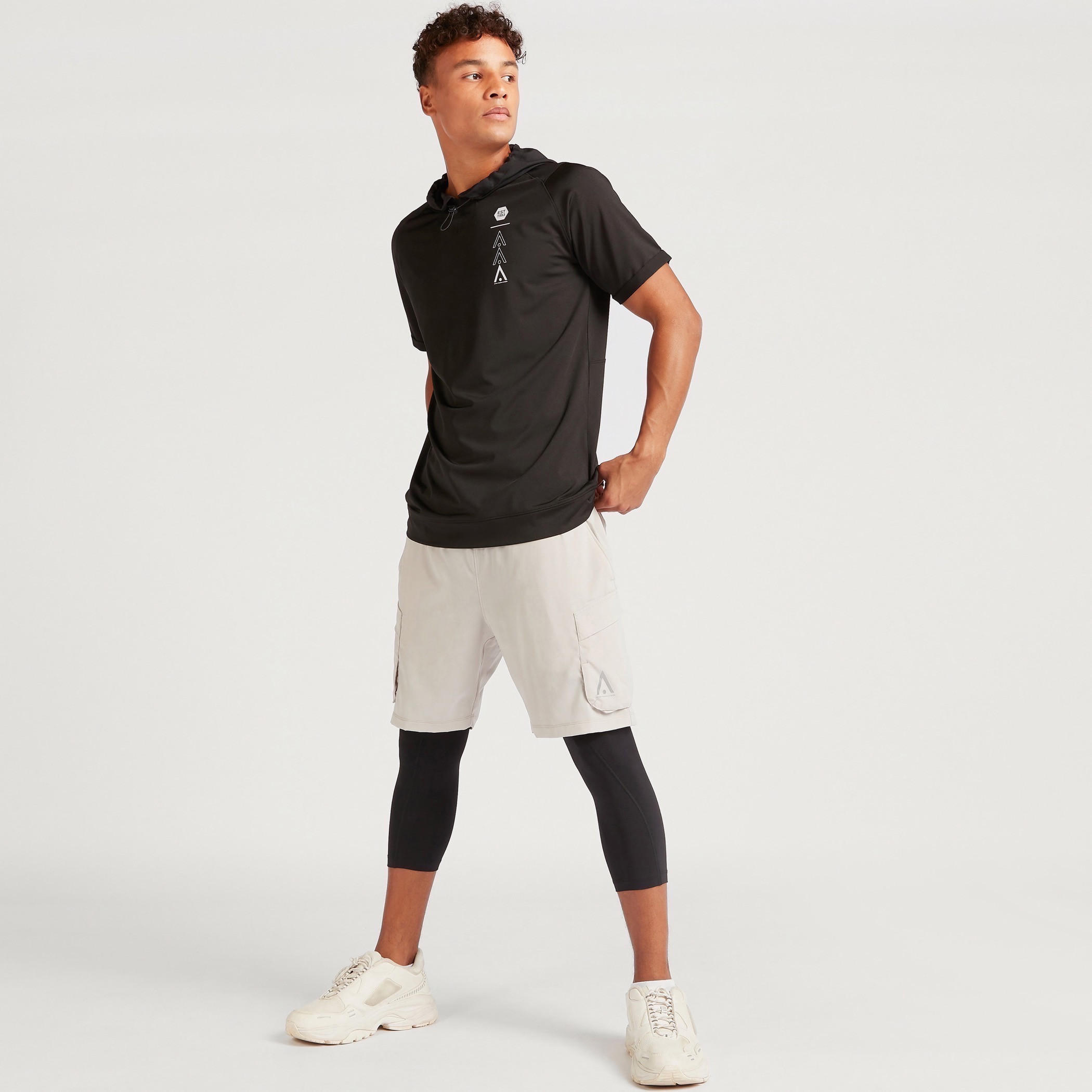 Printed Hooded T-shirt with Short Sleeves-men-clothing-sportswearandactivewear-tshirtsandpolos-image-6