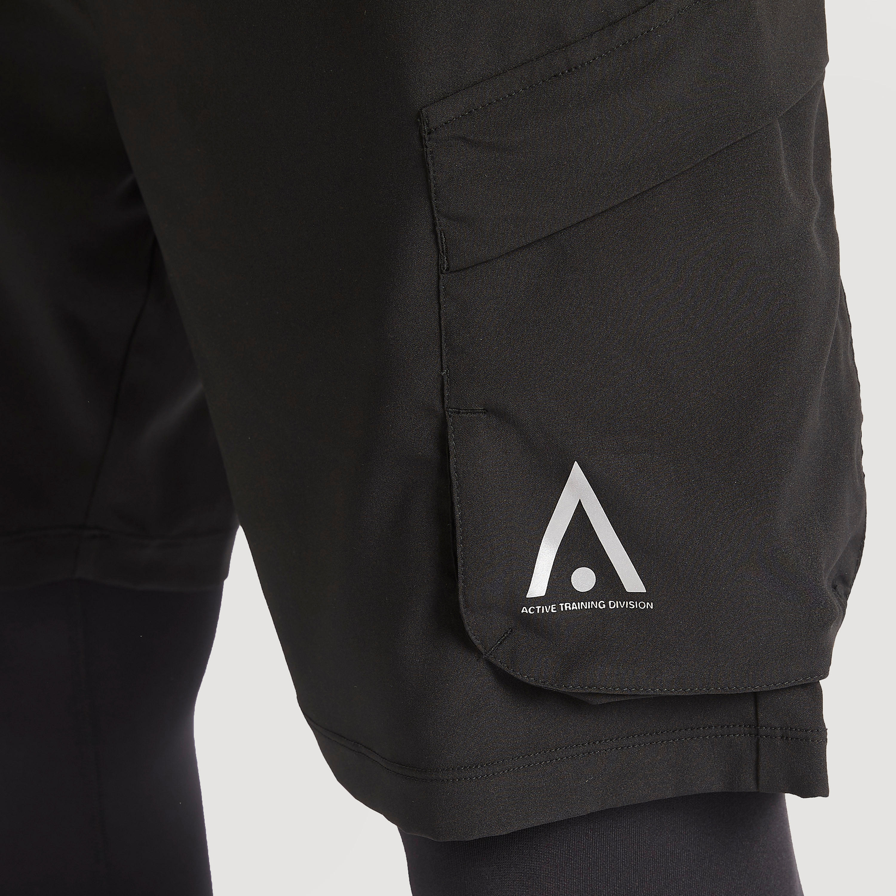 Solid Shorts with Pockets and Buckle Detailed Waistband-men-clothing-sportswearandactivewear-bottoms-image-6