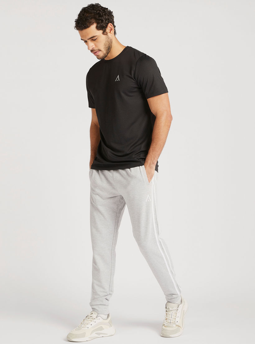 Solid Crew Neck T-shirt with Short Sleeves-men-clothing-sportswearandactivewear-tshirtsandpolos-image-2