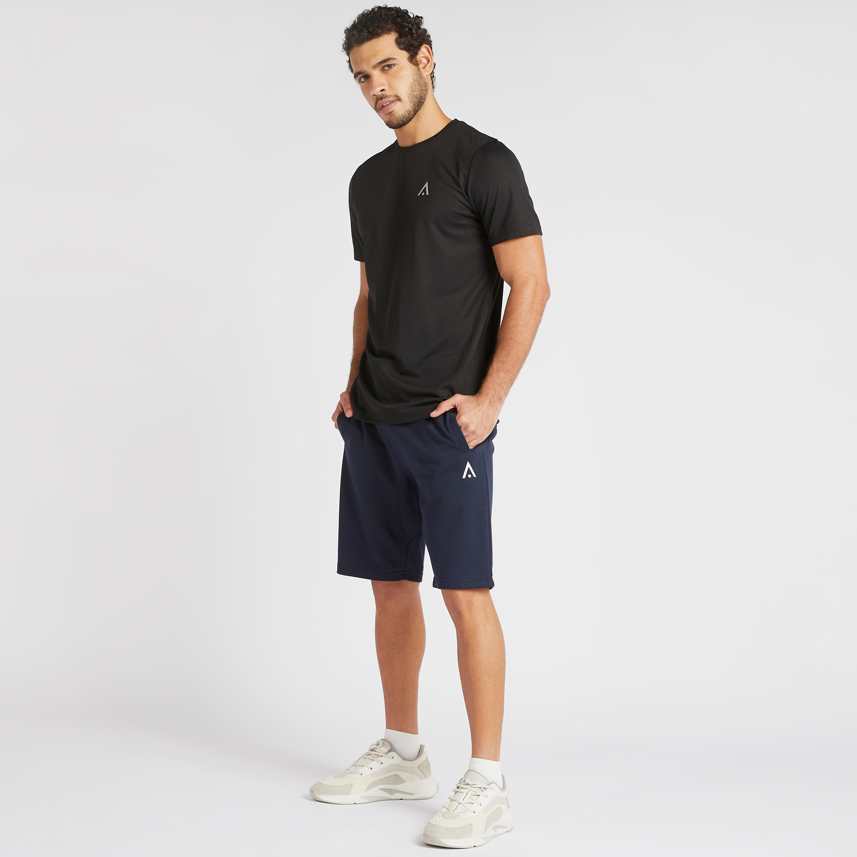 Solid Shorts with Drawstring Closure and Pockets-men-clothing-sportswearandactivewear-bottoms-image-2