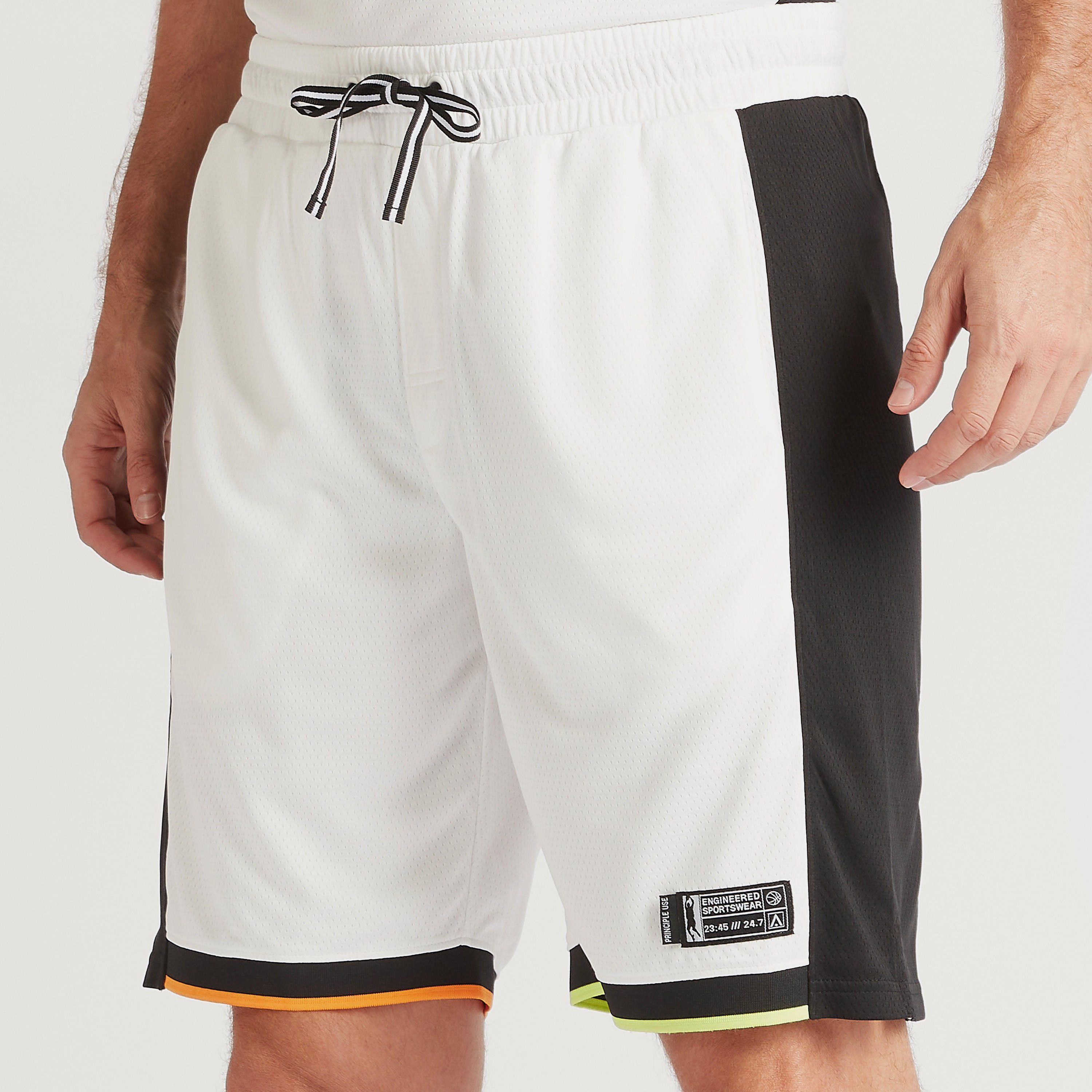 Solid Tape Detail Shorts with Drawstring Closure and Pockets-men-clothing-sportswearandactivewear-bottoms-image-3