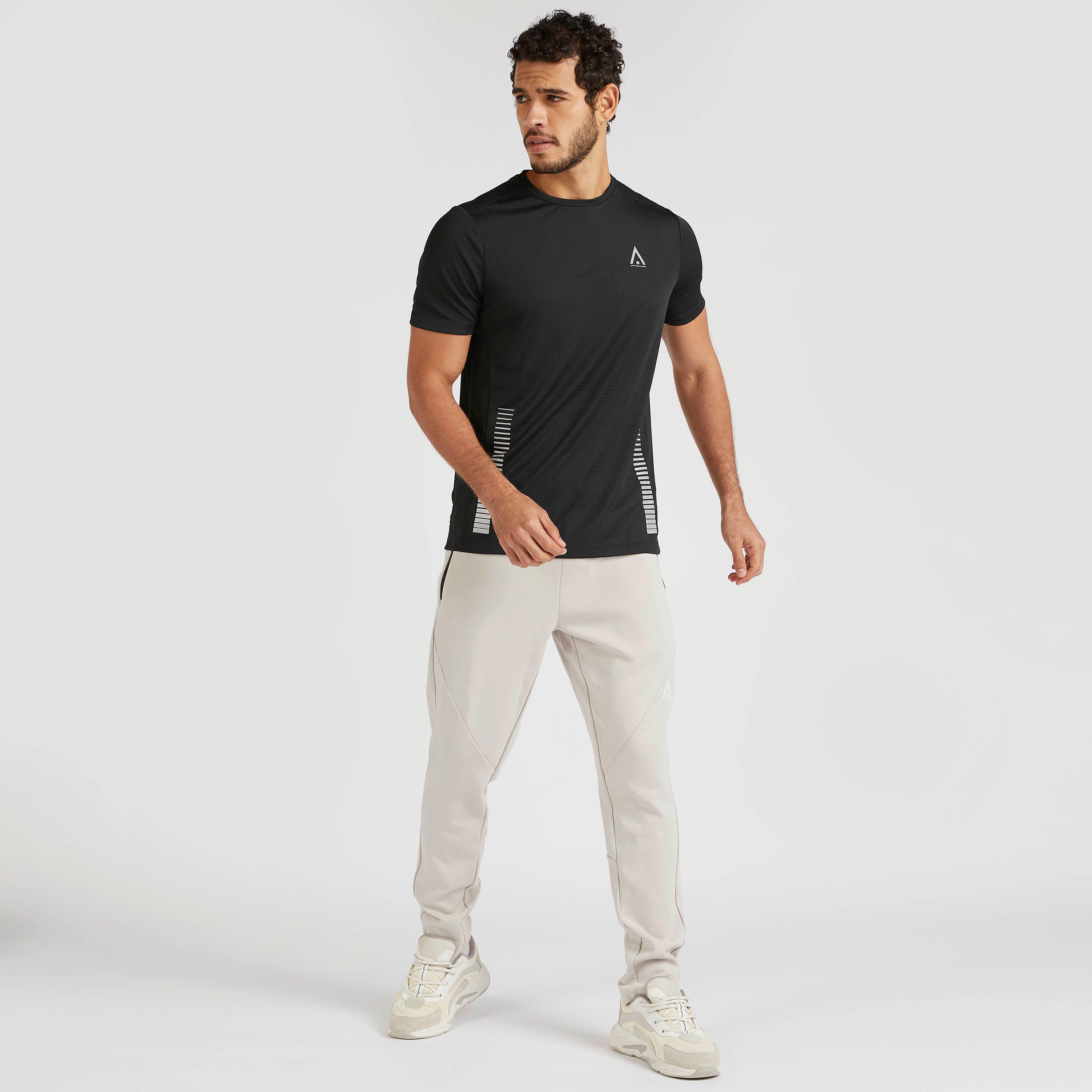 Textured Crew Neck T-shirt with Short Sleeves-men-clothing-sportswearandactivewear-tshirtsandpolos-image-2