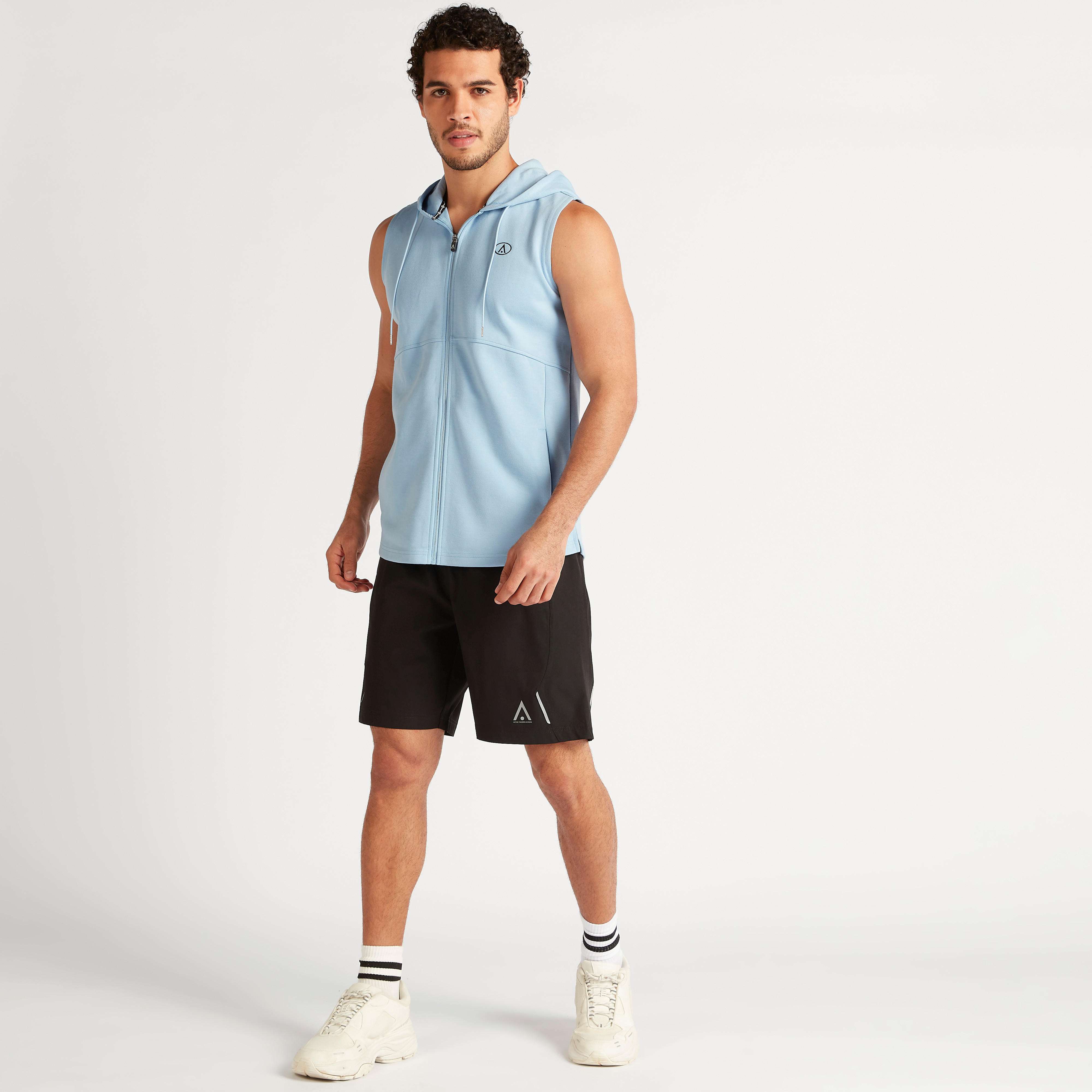 Solid Sleeveless Zip Through Hoodie with Pockets-men-winterwear-hoodiesandsweatshirts-image-2