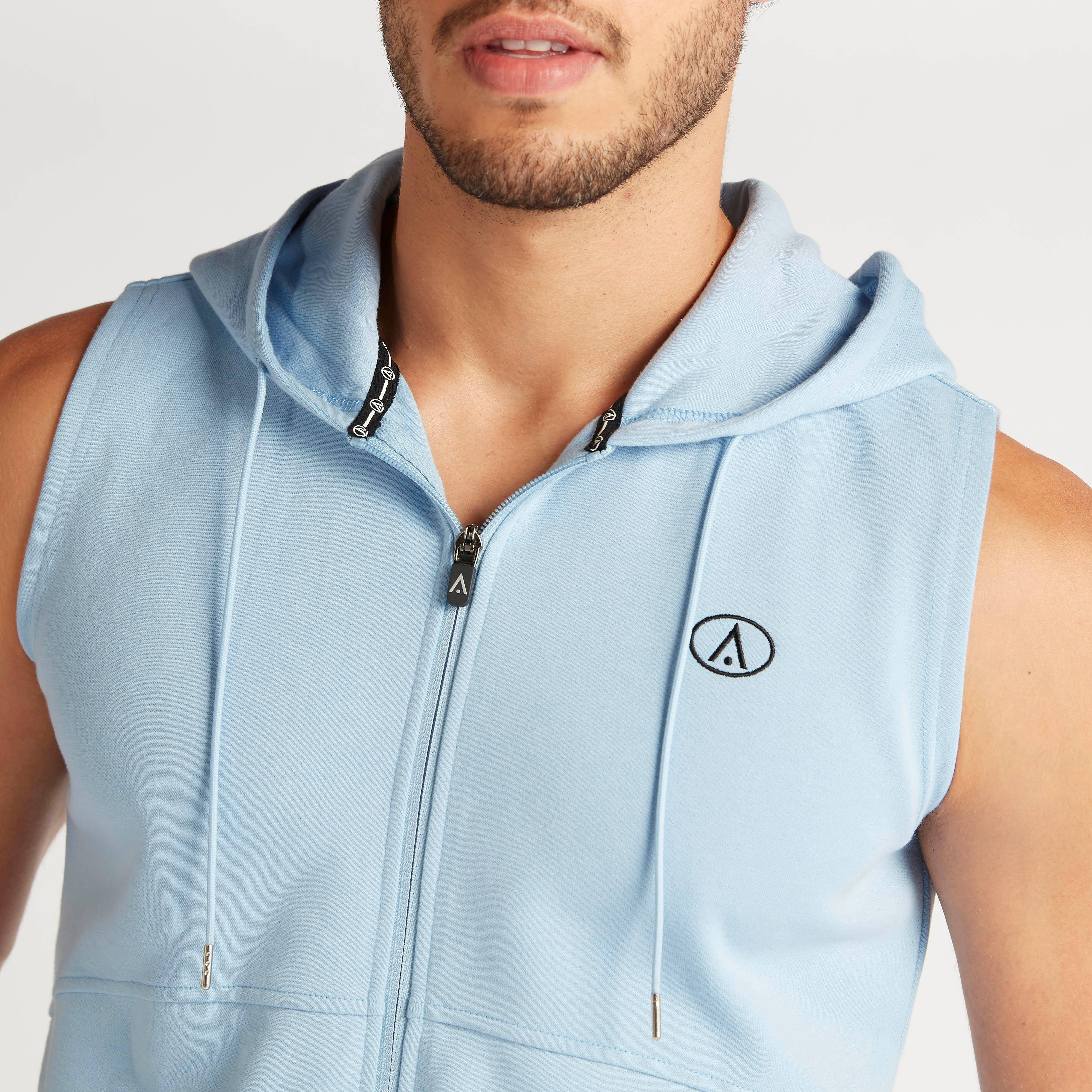 Solid Sleeveless Zip Through Hoodie with Pockets-men-winterwear-hoodiesandsweatshirts-image-7
