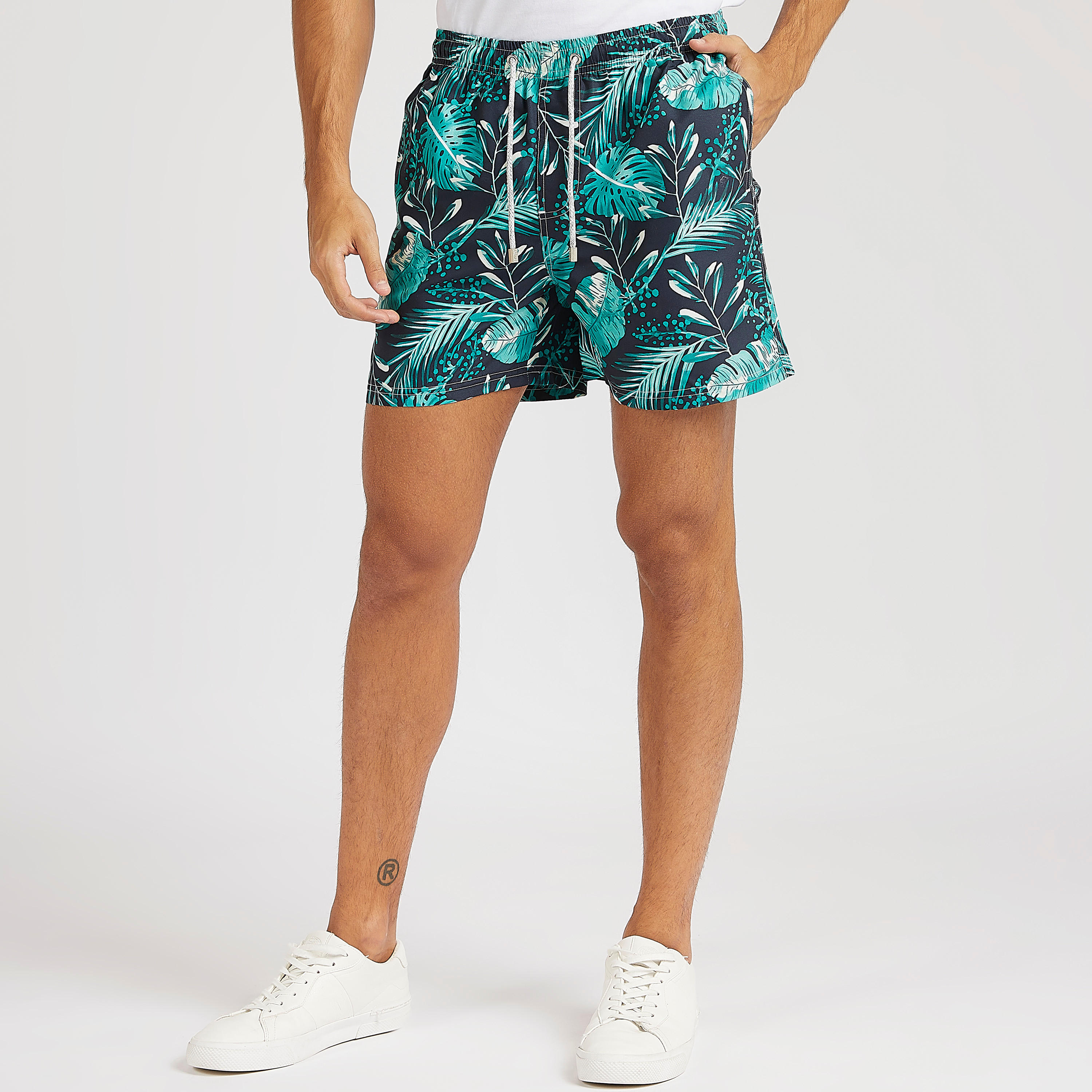 Tropical Print Shorts with Drawstring Closure and Pockets-men-clothing-sportswearandactivewear-bottoms-image-1