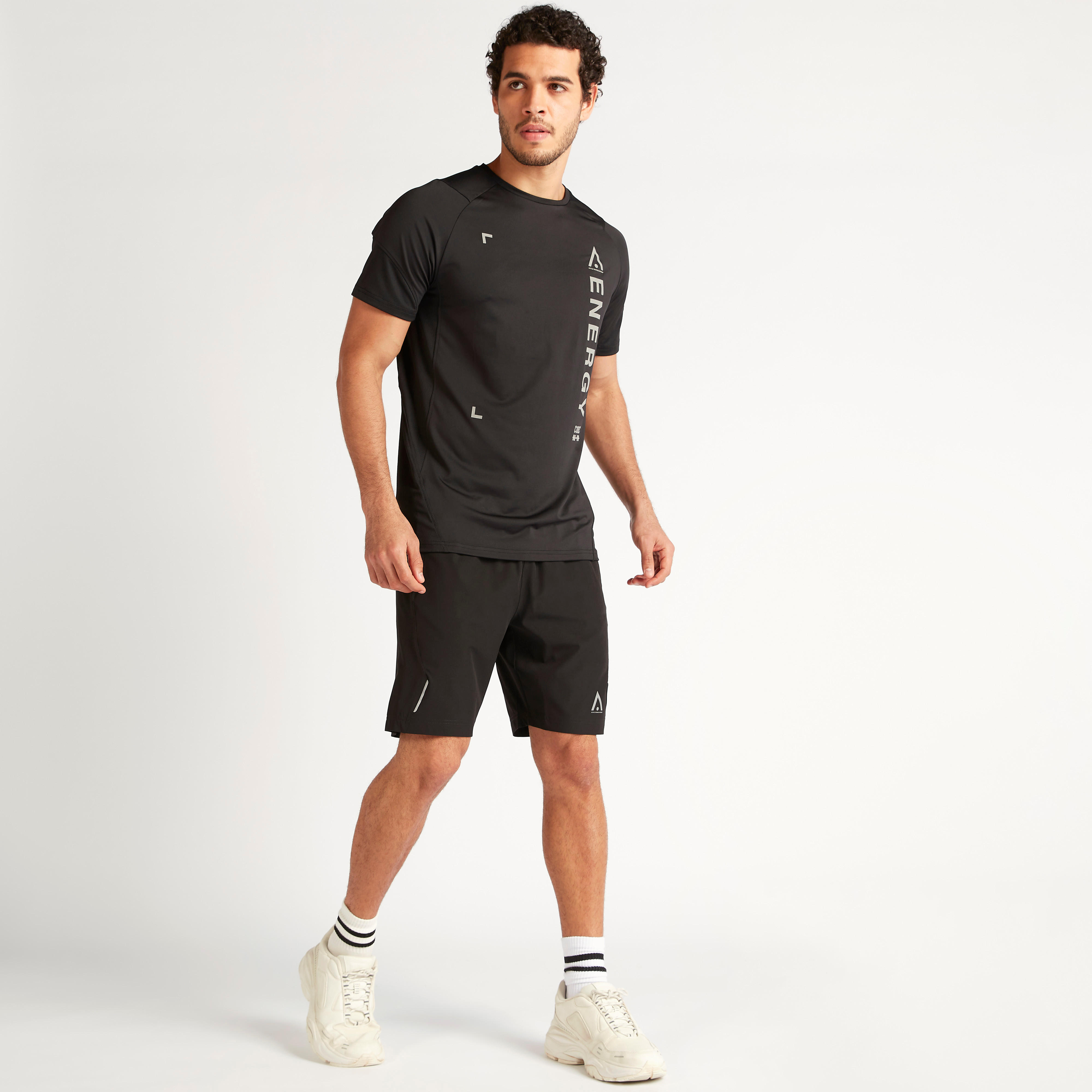 شورت سادة بخصر مطّاطي وجيوب-men-clothing-sportswearandactivewear-bottoms-image-3