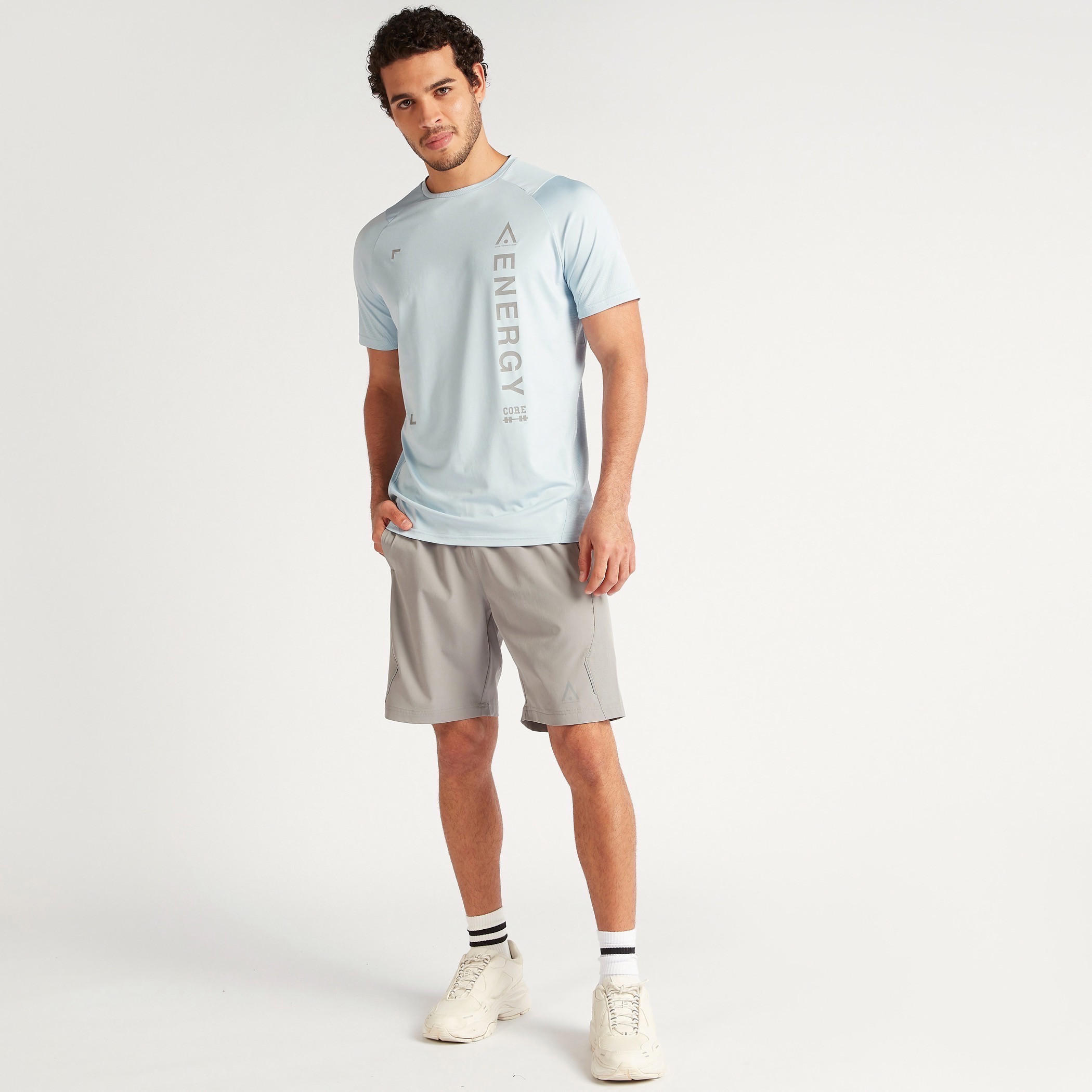 Solid Shorts with Pockets and Elasticated Waistband-men-clothing-sportswearandactivewear-bottoms-image-2