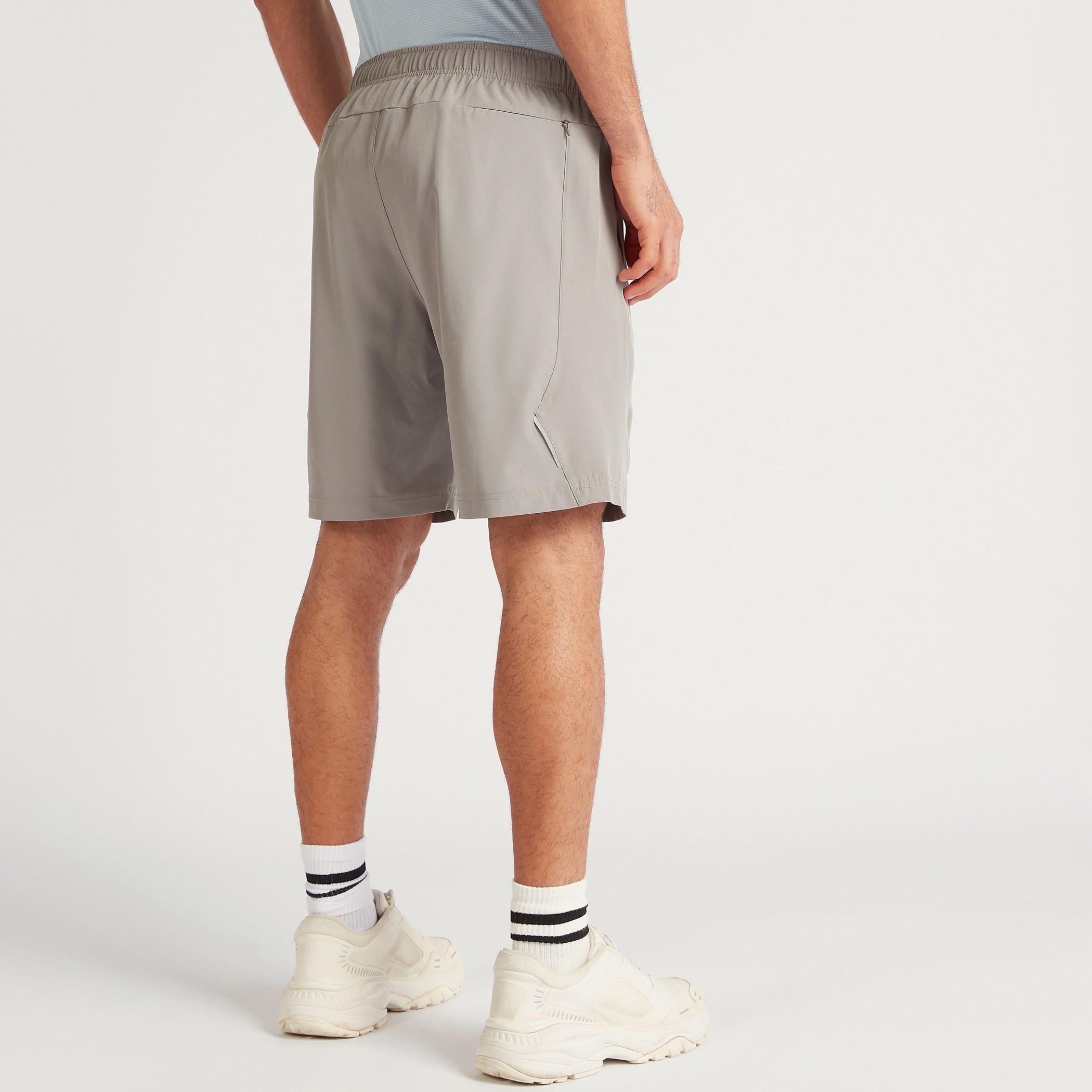 Solid Shorts with Pockets and Elasticated Waistband-men-clothing-sportswearandactivewear-bottoms-image-4