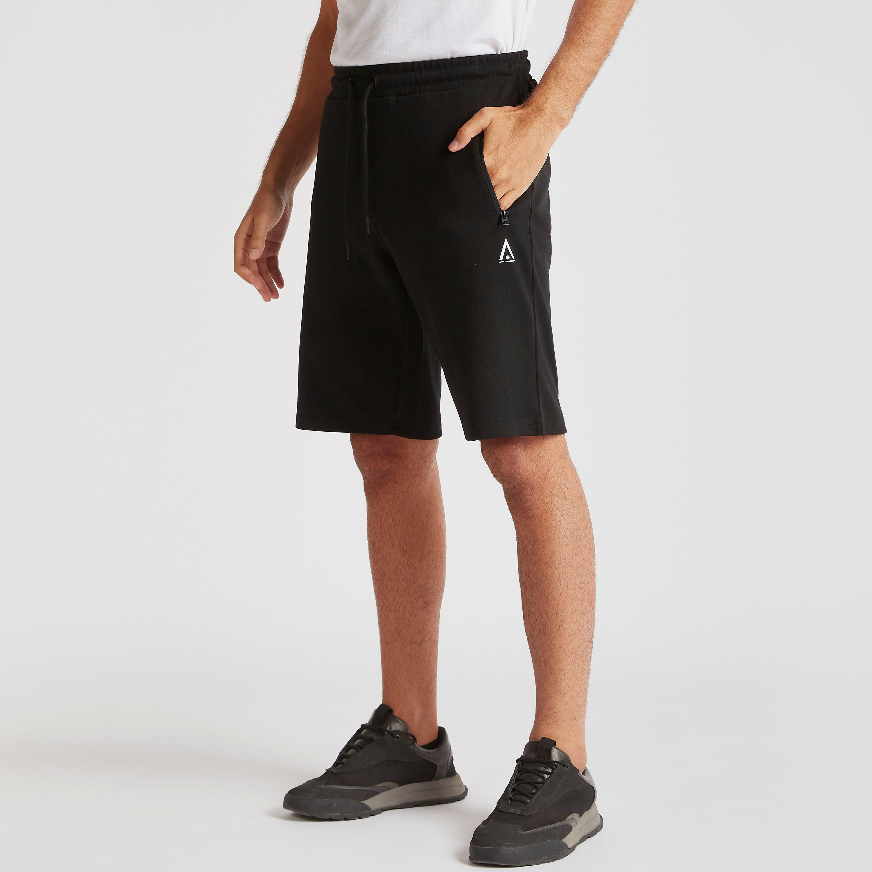 Solid Shorts with Zip Pockets and Drawstring Closure-men-clothing-sportswearandactivewear-bottoms-image-1