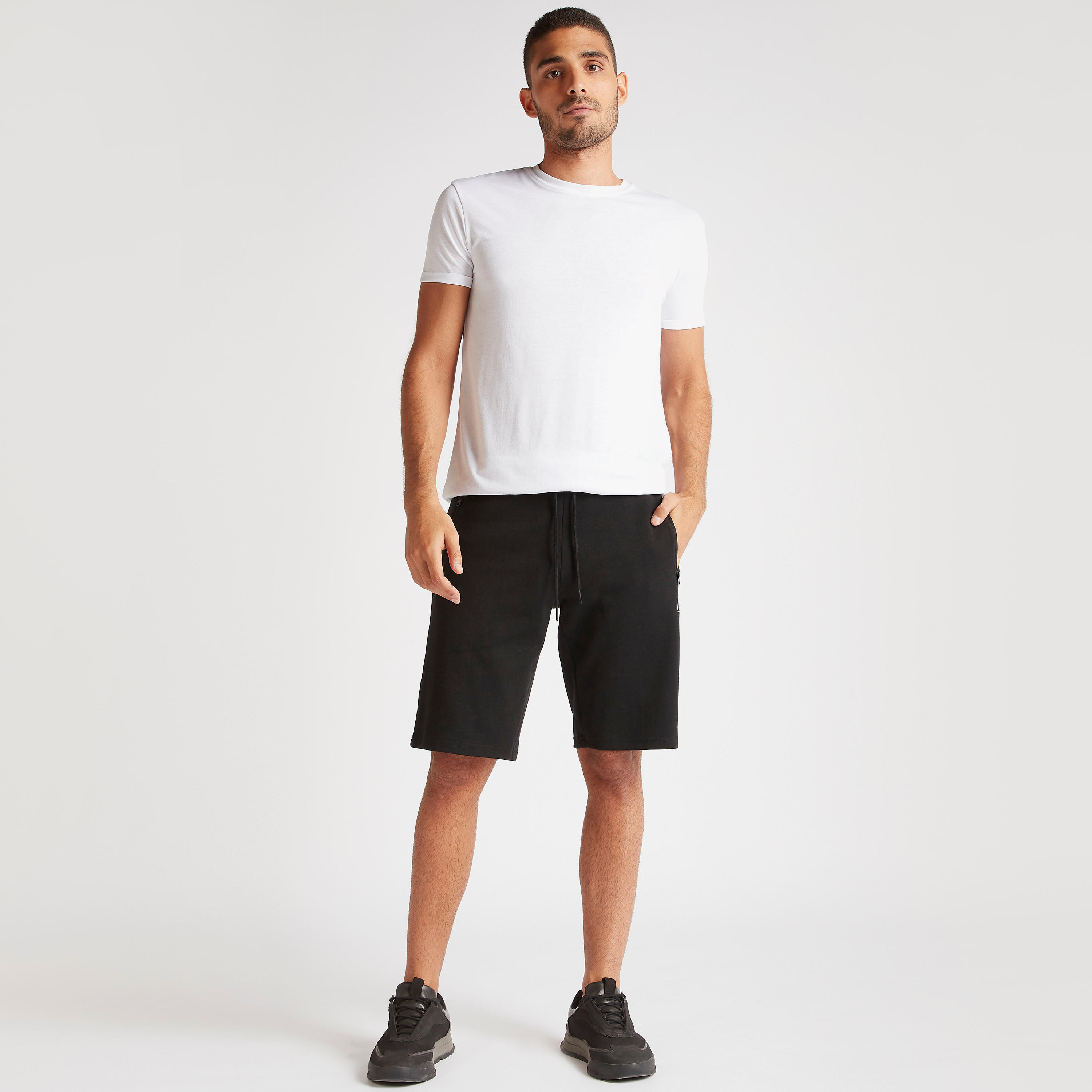 Solid Shorts with Zip Pockets and Drawstring Closure-men-clothing-sportswearandactivewear-bottoms-image-2