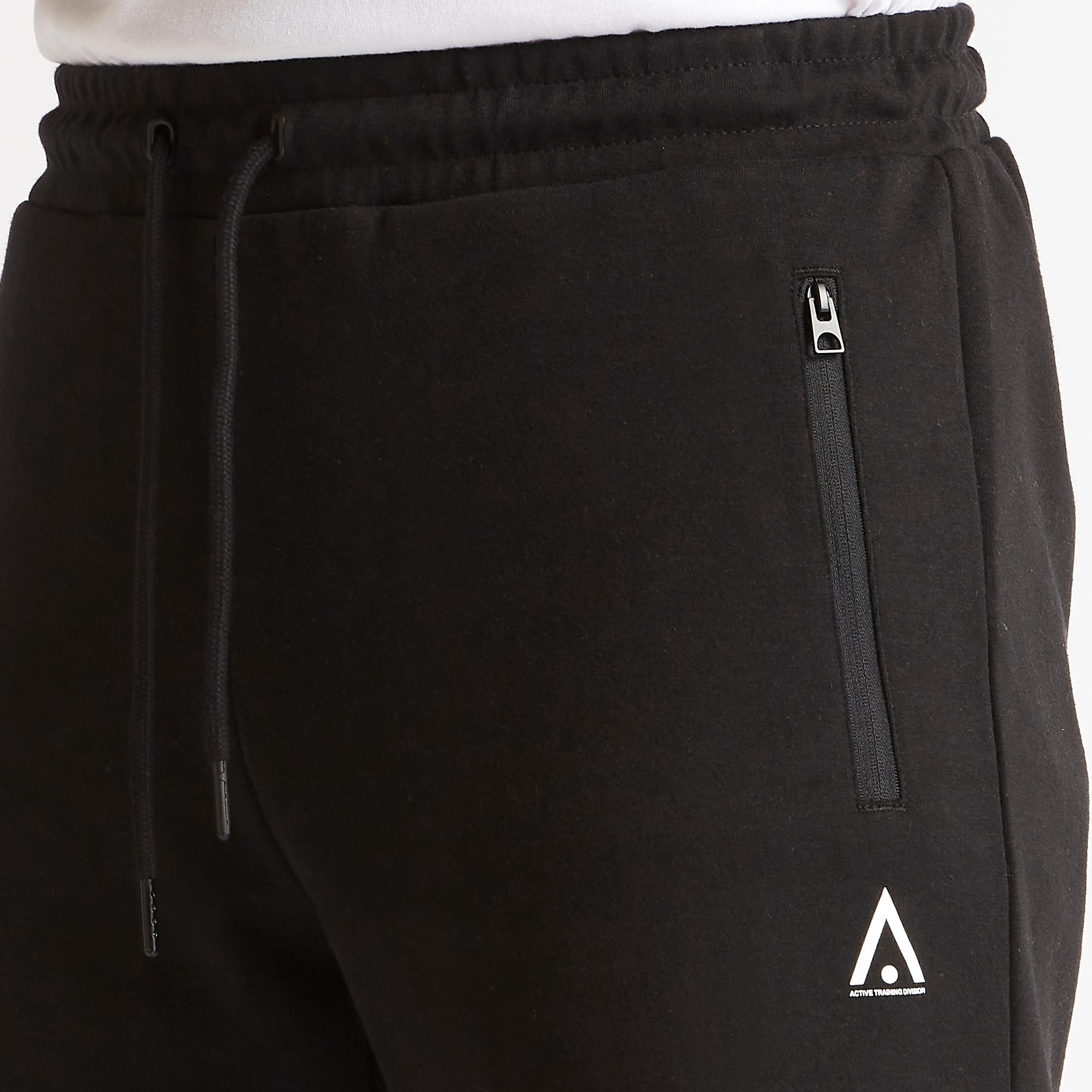 Solid Shorts with Zip Pockets and Drawstring Closure-men-clothing-sportswearandactivewear-bottoms-image-3