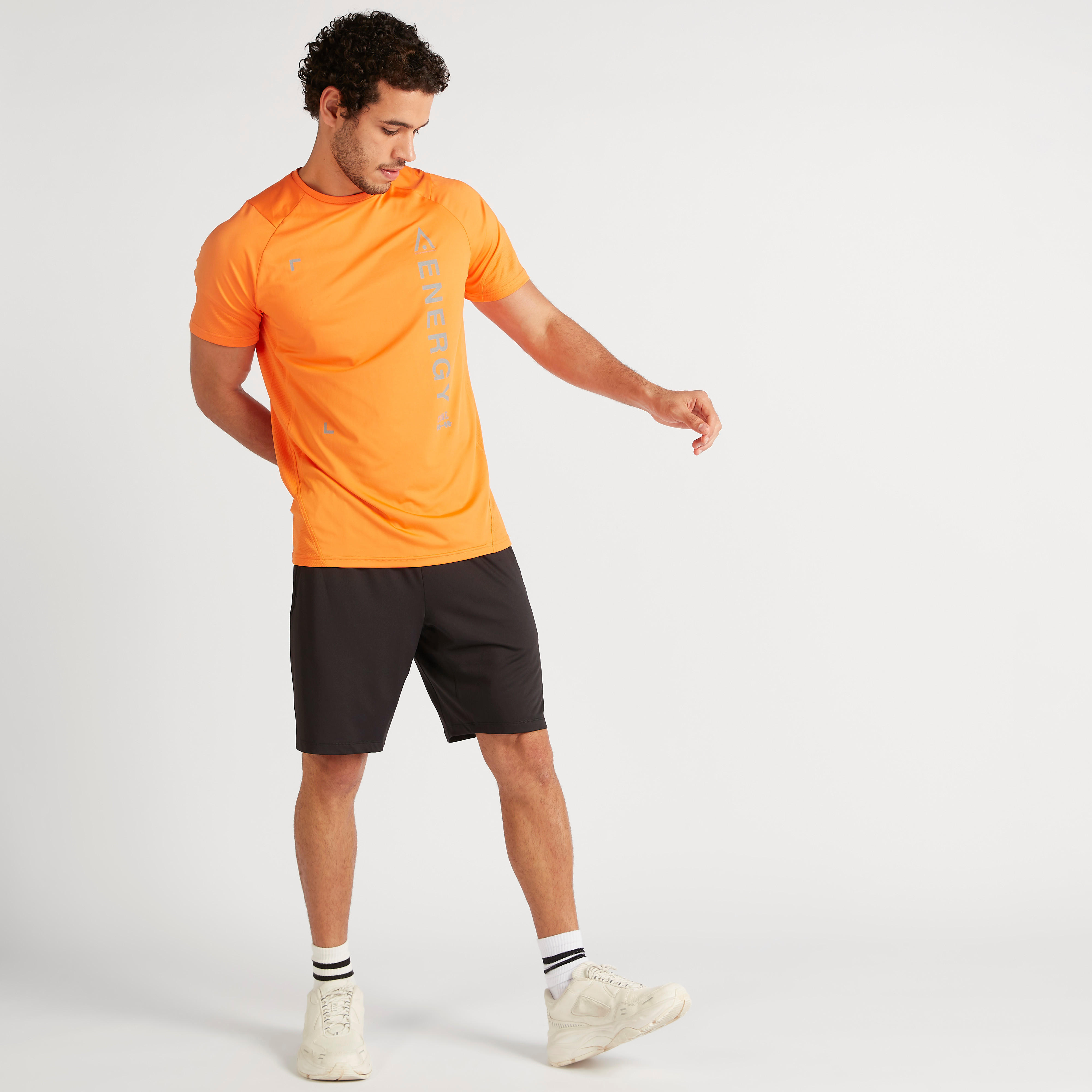 Solid Shorts with Elasticised Waistband and Zipped Pockets-men-clothing-sportswearandactivewear-bottoms-image-2