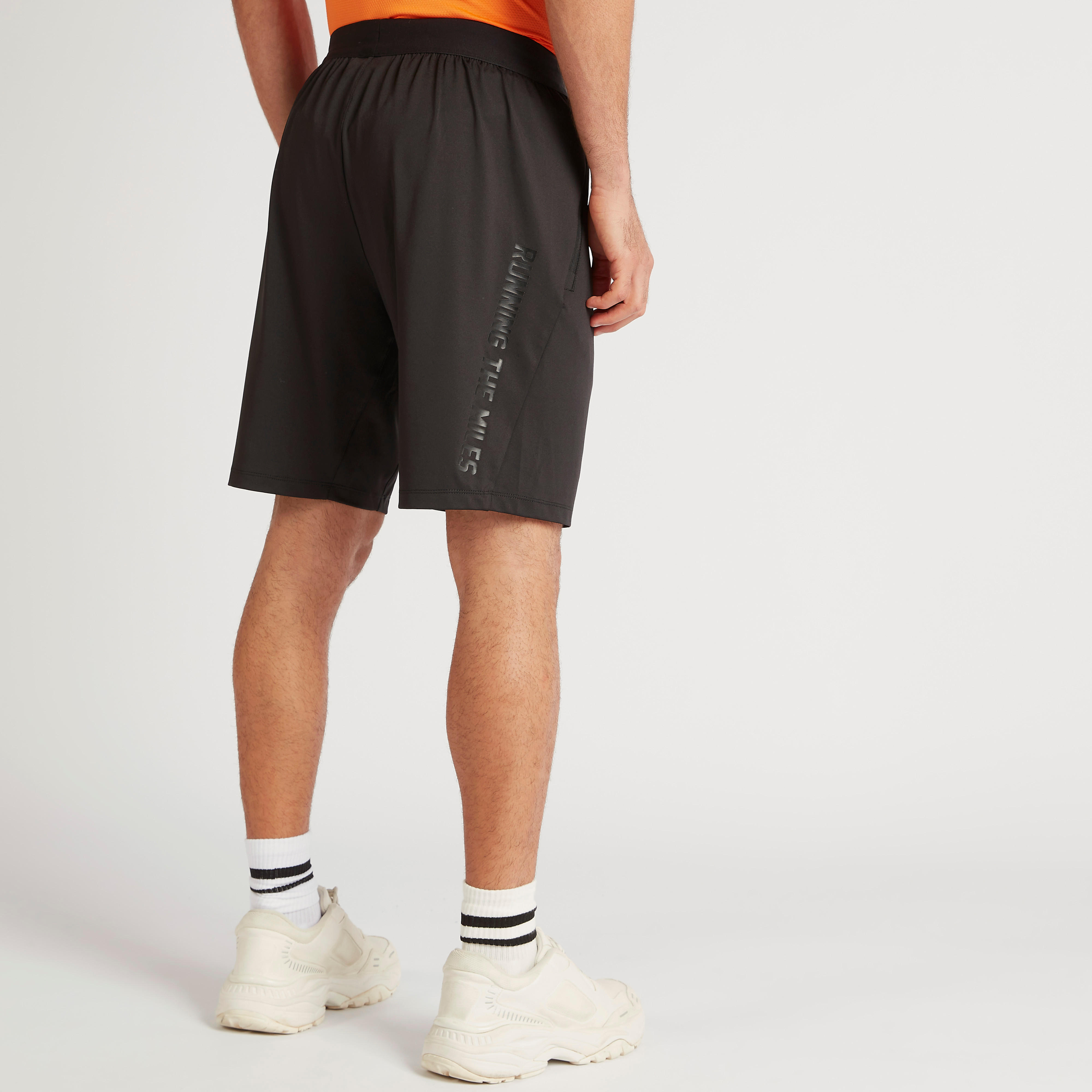 Solid Shorts with Elasticised Waistband and Zipped Pockets-men-clothing-sportswearandactivewear-bottoms-image-4