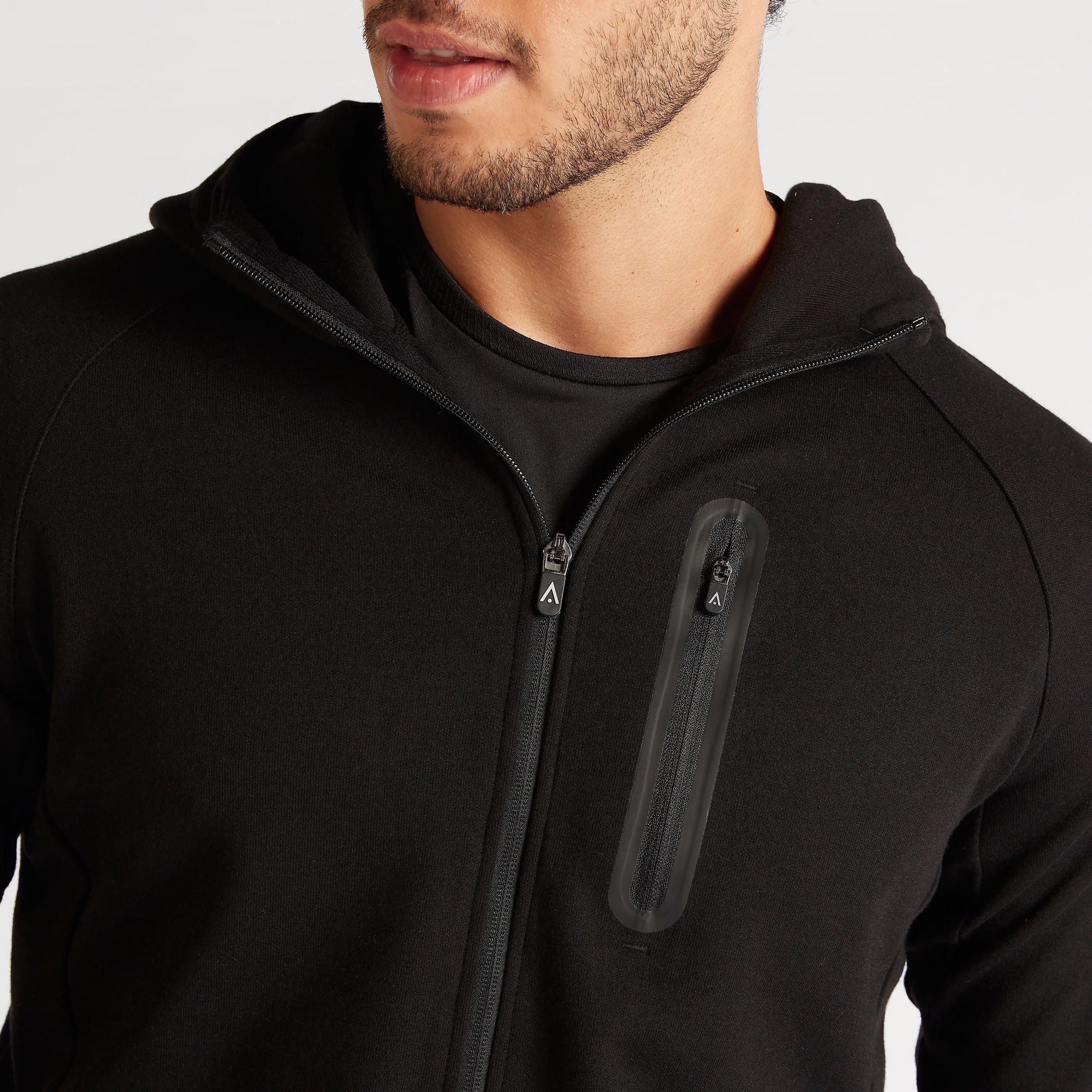 Solid Hooded Jacket with Long Sleeves and Pockets-men-winterwear-hoodiesandsweatshirts-image-3