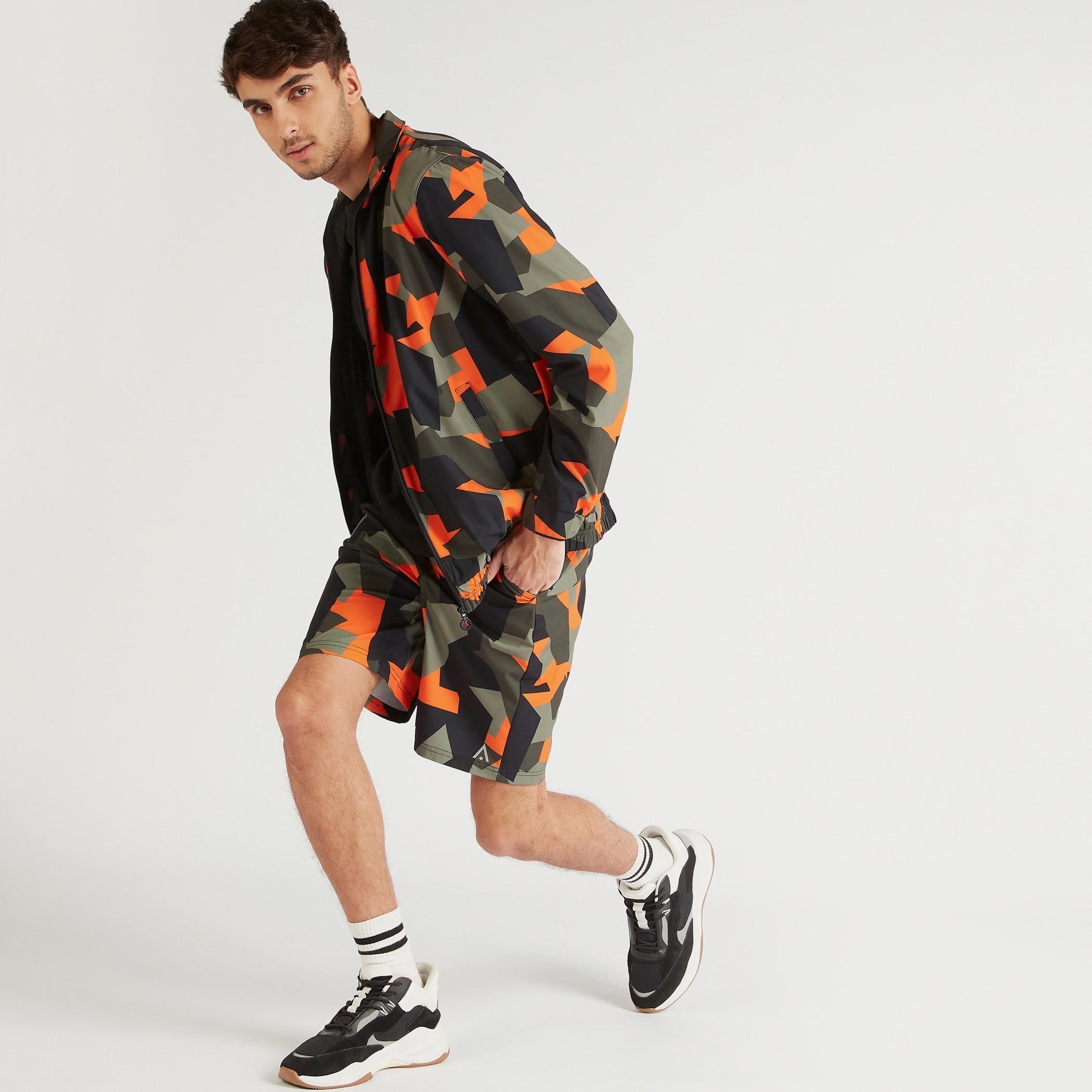 Printed Shorts with Elasticated Waist and Pockets-men-clothing-sportswearandactivewear-bottoms-image-2