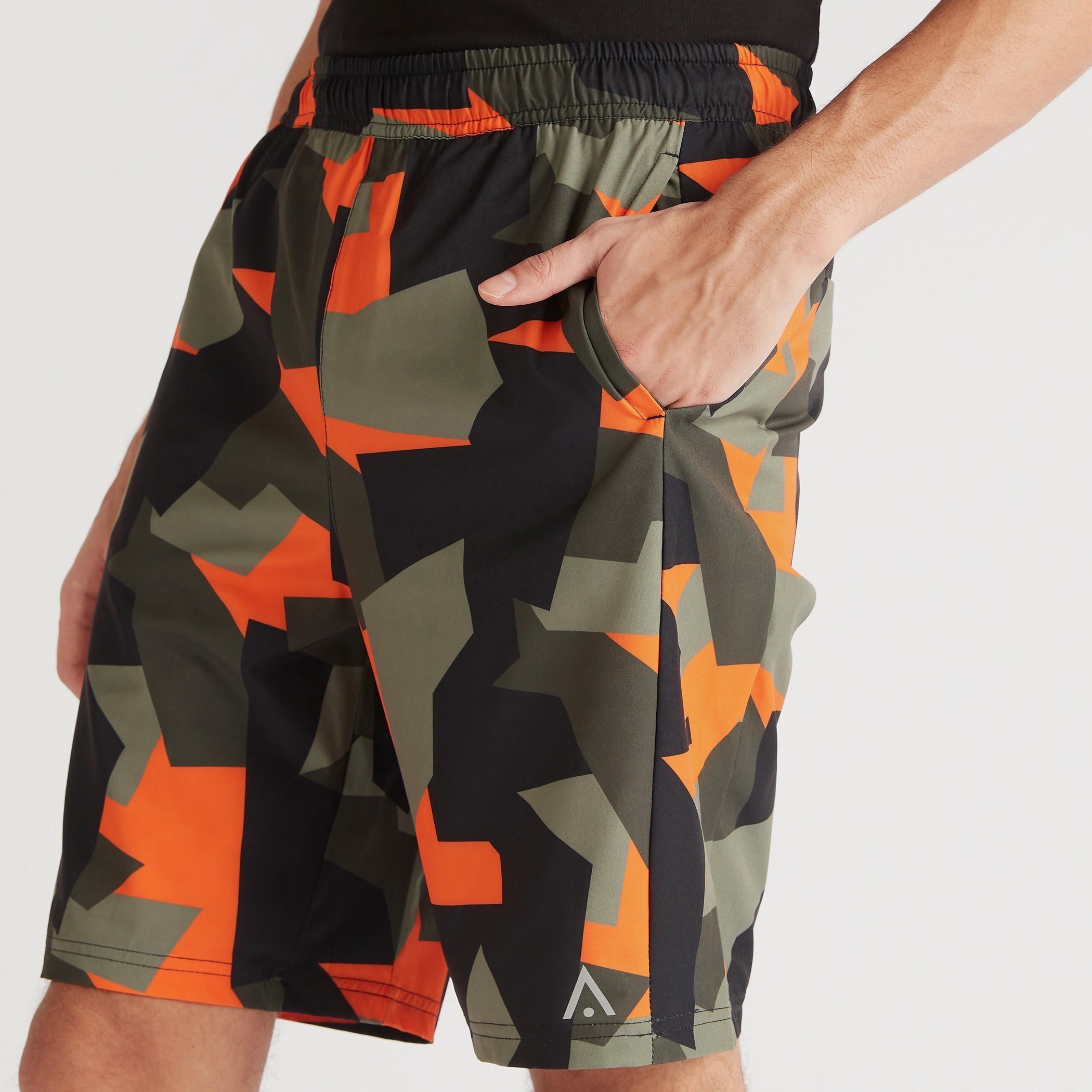 Printed Shorts with Elasticated Waist and Pockets-men-clothing-sportswearandactivewear-bottoms-image-3