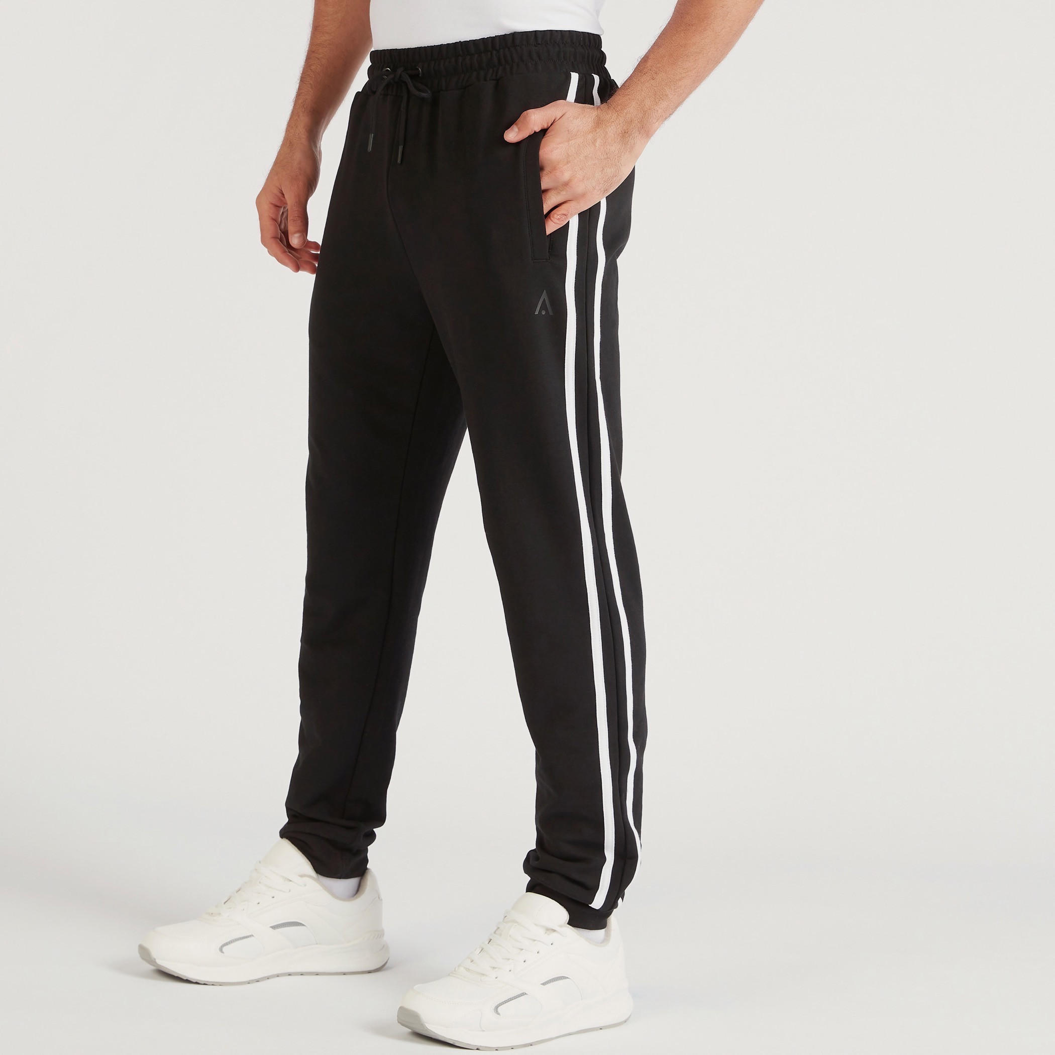 Solid Track Pants with Drawstring Closure and Pockets-men-clothing-sportswearandactivewear-bottoms-image-1