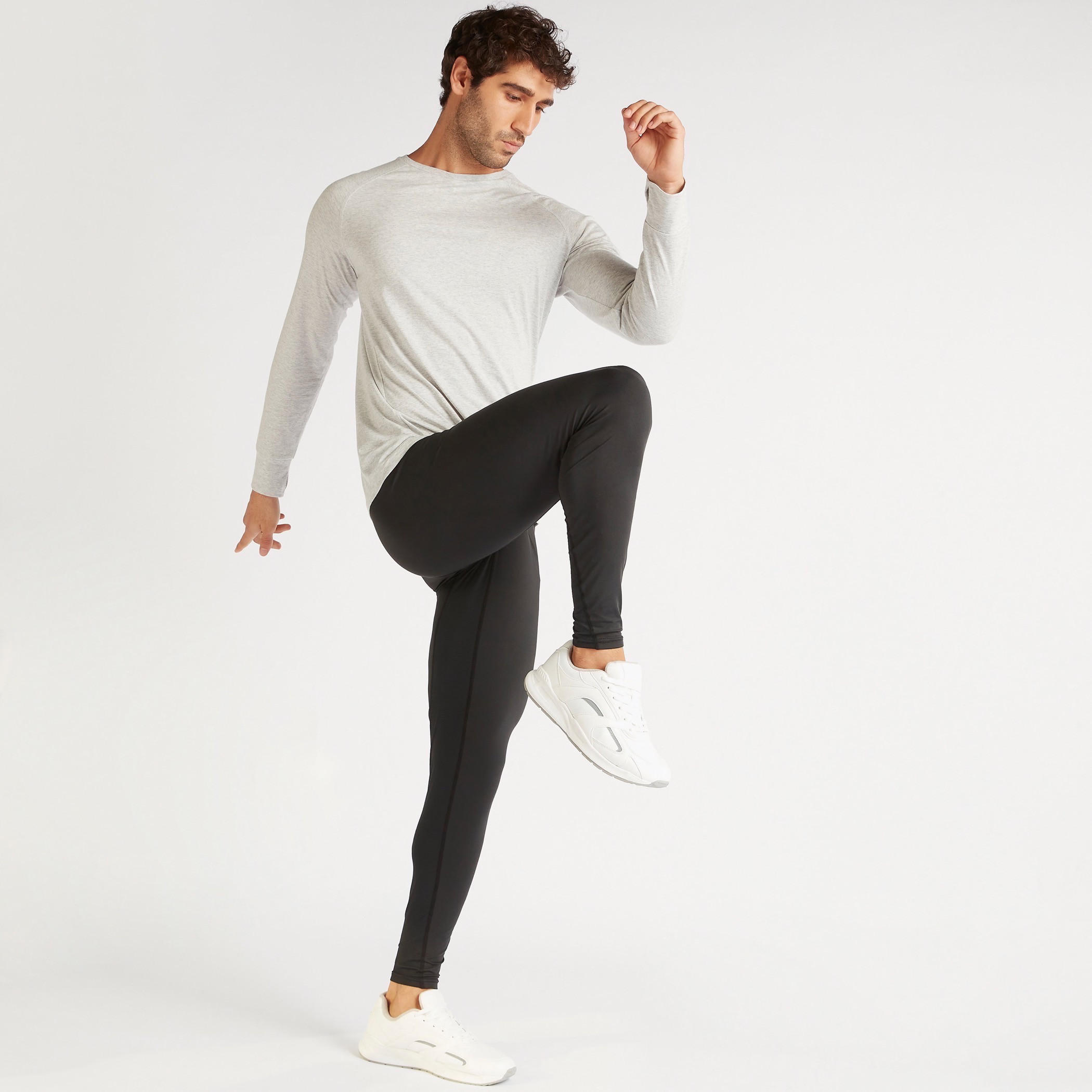 كولون سادة كامل الطول مع حزام خصر مطاطي-men-clothing-sportswearandactivewear-bottoms-image-4