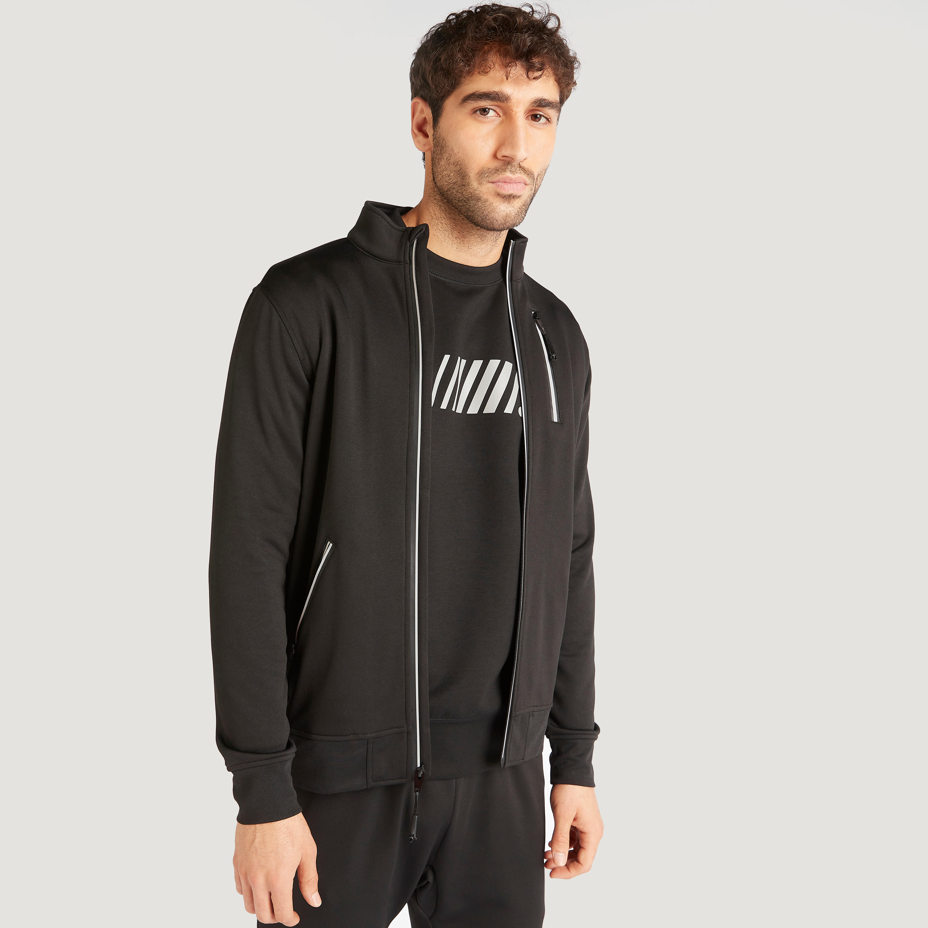Solid Zip Through Jacket with Long Sleeves and Pockets-men-clothing-jacketsandblazers-jackets-image-1