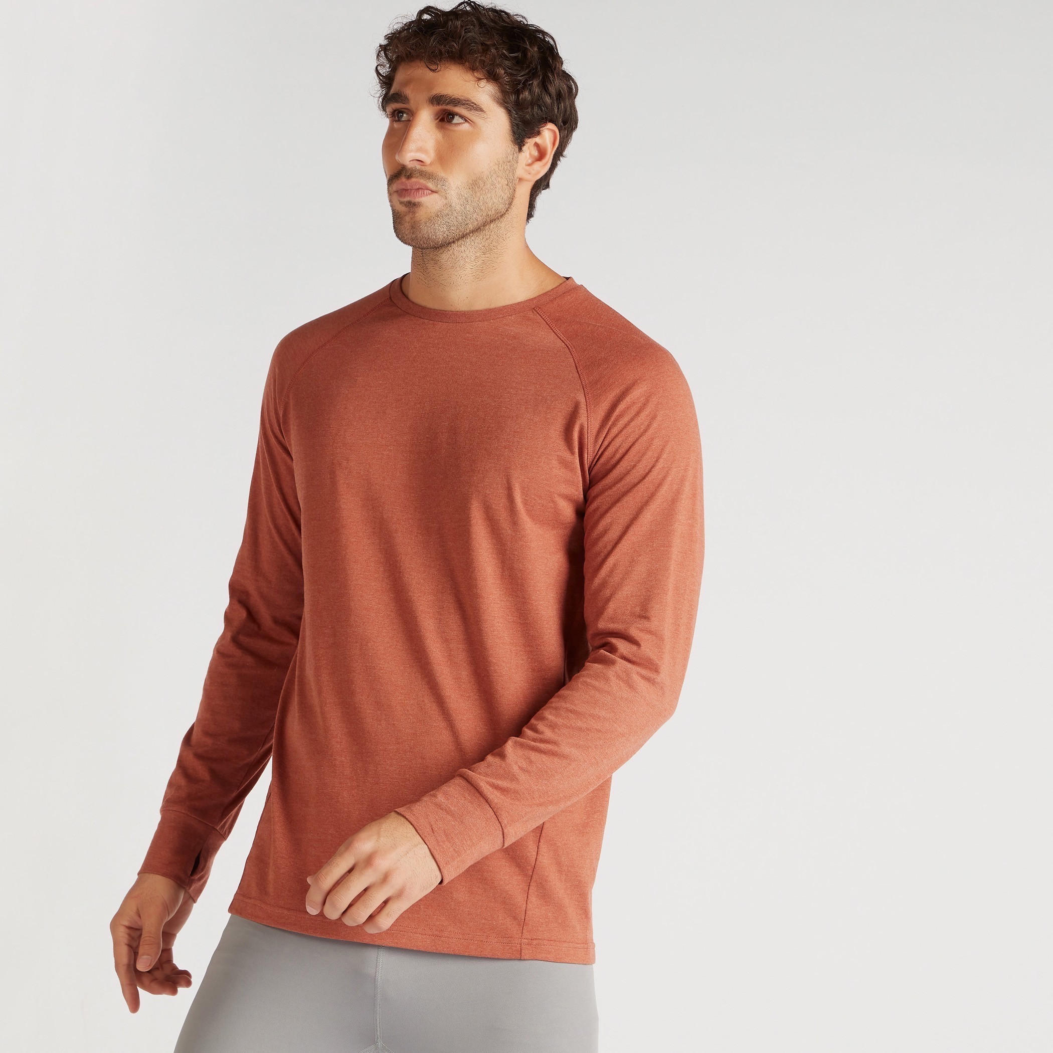 Solid Crew Neck T-shirt with Long Sleeves-men-clothing-sportswearandactivewear-tshirtsandpolos-image-1