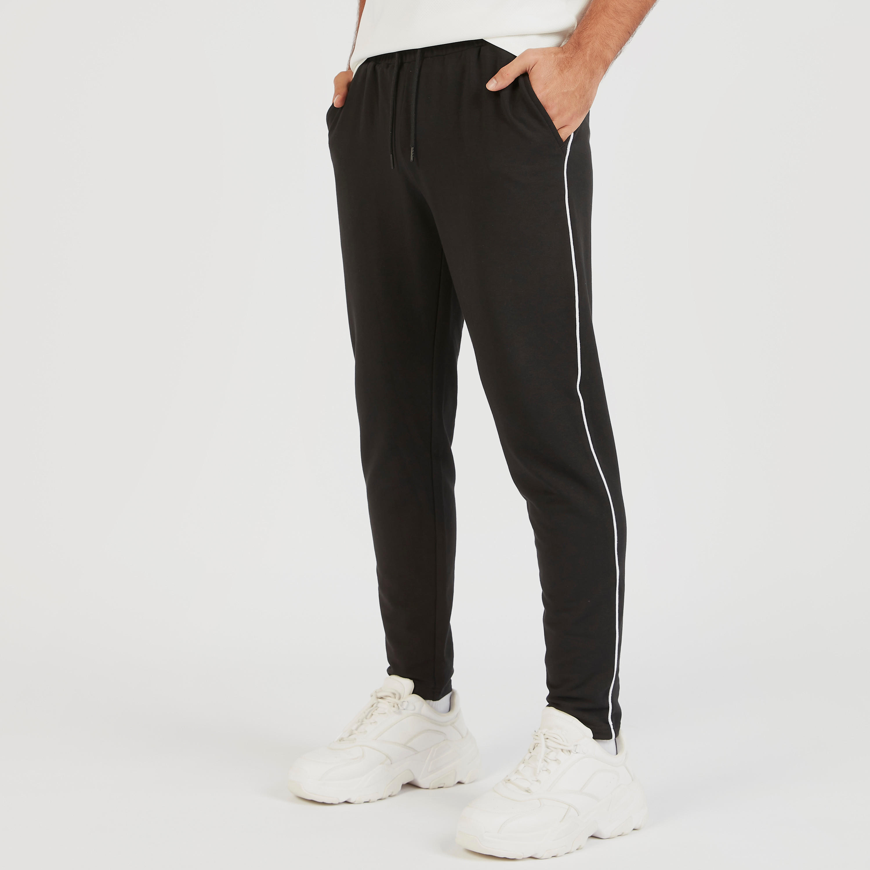Solid Track Pants with Drawstring Closure and Pockets-men-clothing-sportswearandactivewear-bottoms-image-1