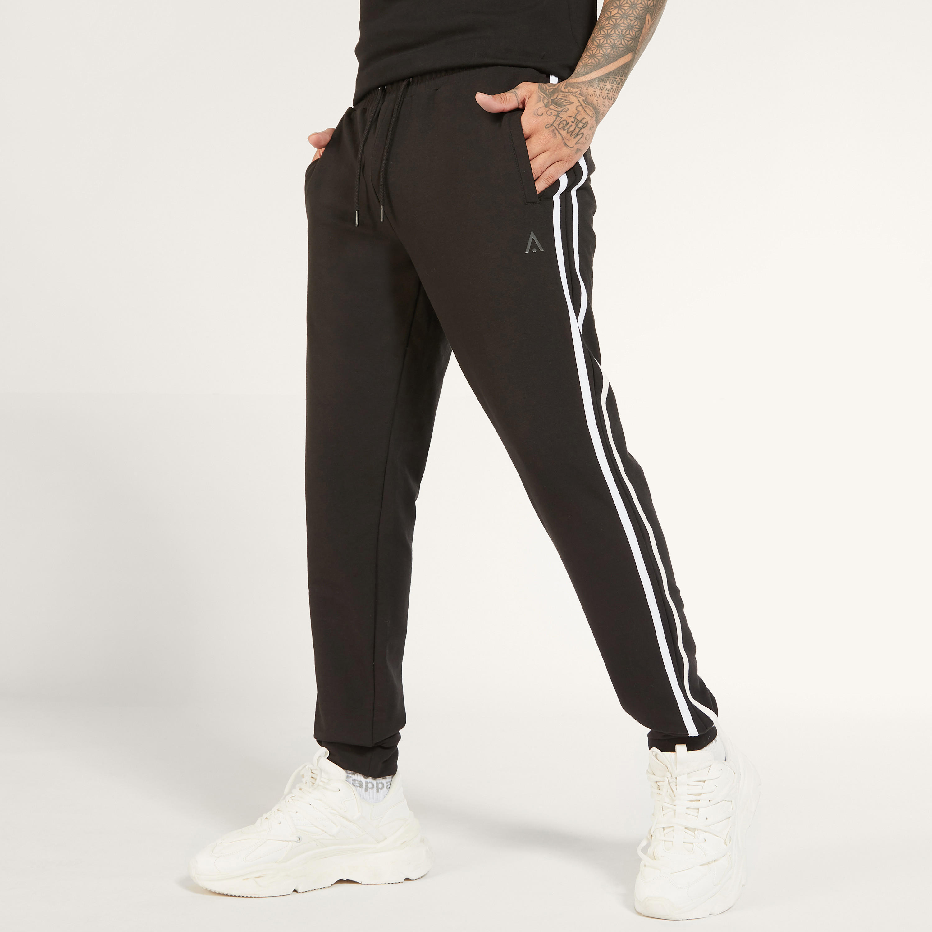 Panelled Mid-Rise Jog Pants with Drawstring Closure and Pockets-men-clothing-sportswearandactivewear-bottoms-image-1