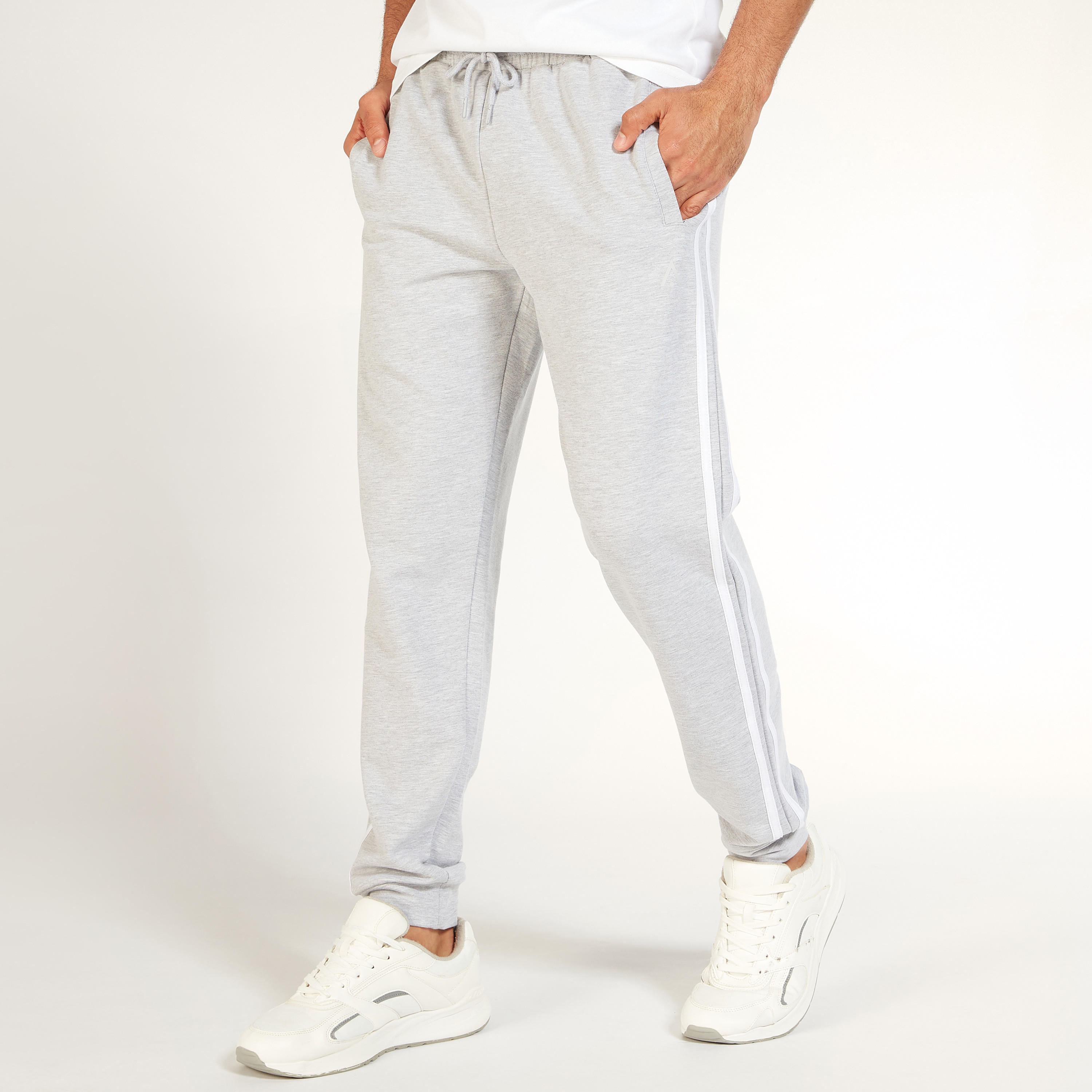 Solid Joggers with Tape Detail and Drawstring Closure-men-clothing-sportswearandactivewear-tracksuits-image-1
