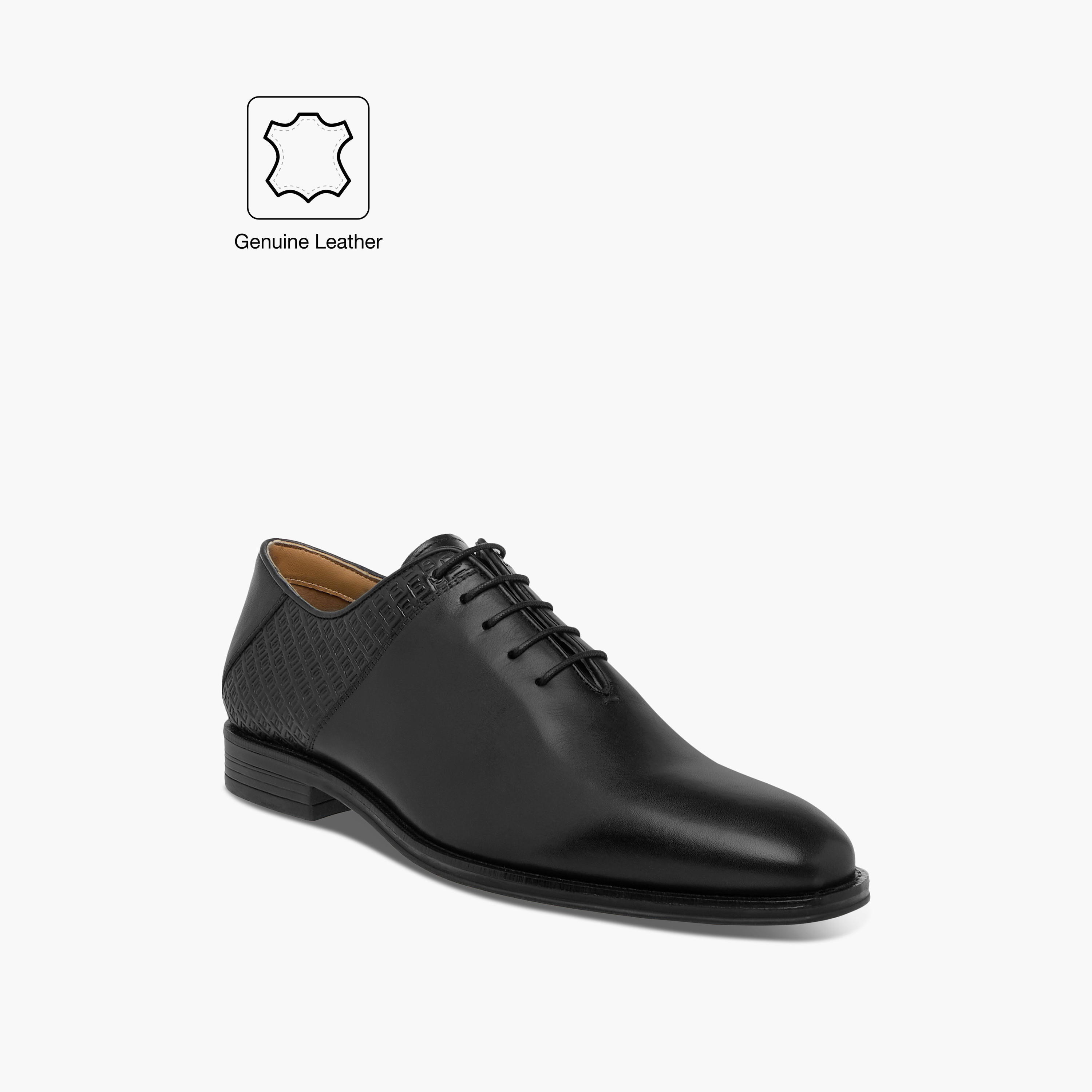 Duchini Men's Leather Monogram Textured Lace-Up Oxford Shoes-men-shoes-formalshoes-image-2