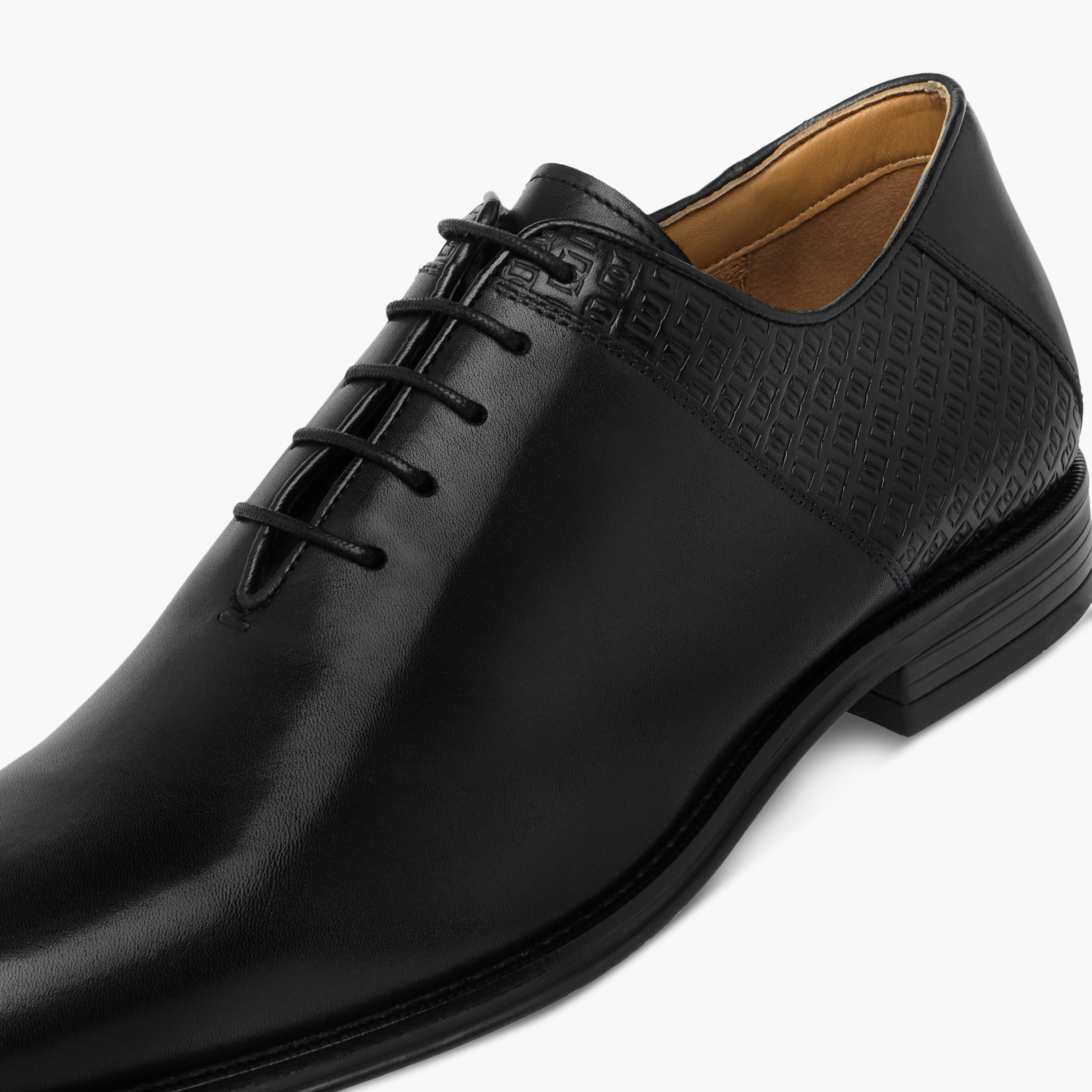 Duchini Men's Leather Monogram Textured Lace-Up Oxford Shoes-men-shoes-formalshoes-image-4