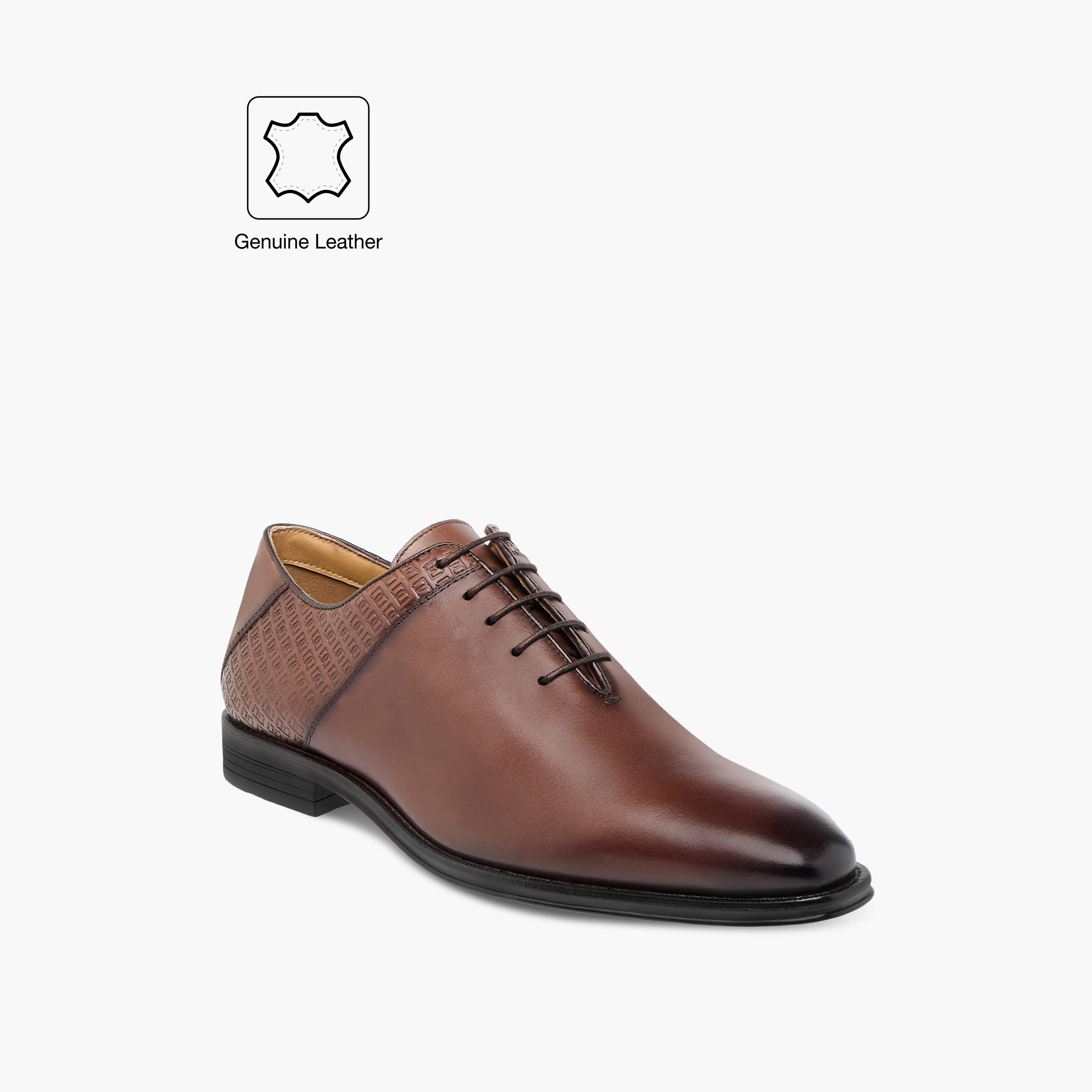 Duchini Men's Leather Monogram Textured Lace-Up Oxford Shoes-men-shoes-formalshoes-image-2