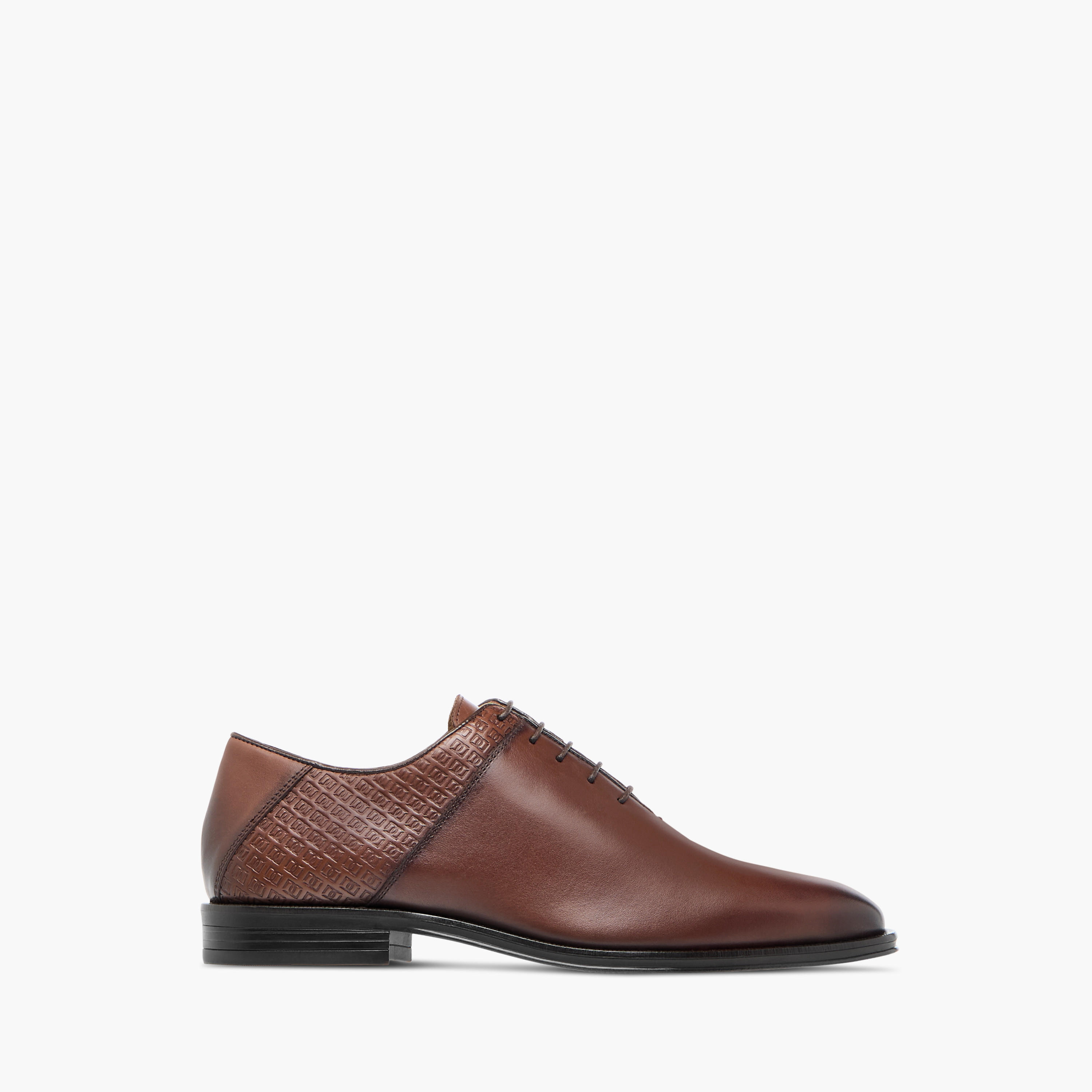 Duchini Men's Leather Monogram Textured Lace-Up Oxford Shoes-men-shoes-formalshoes-image-3