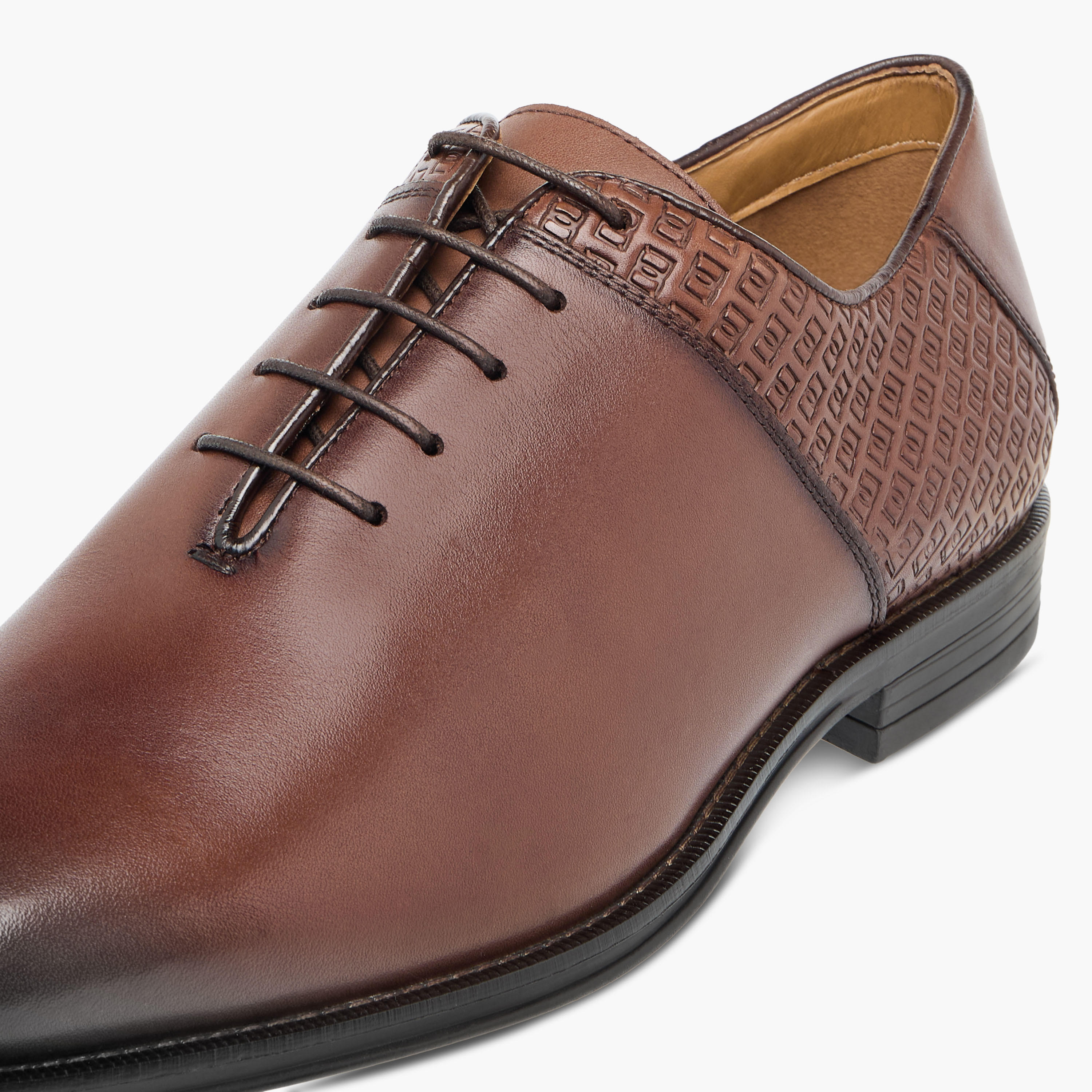 Duchini Men's Leather Monogram Textured Lace-Up Oxford Shoes-men-shoes-formalshoes-image-4