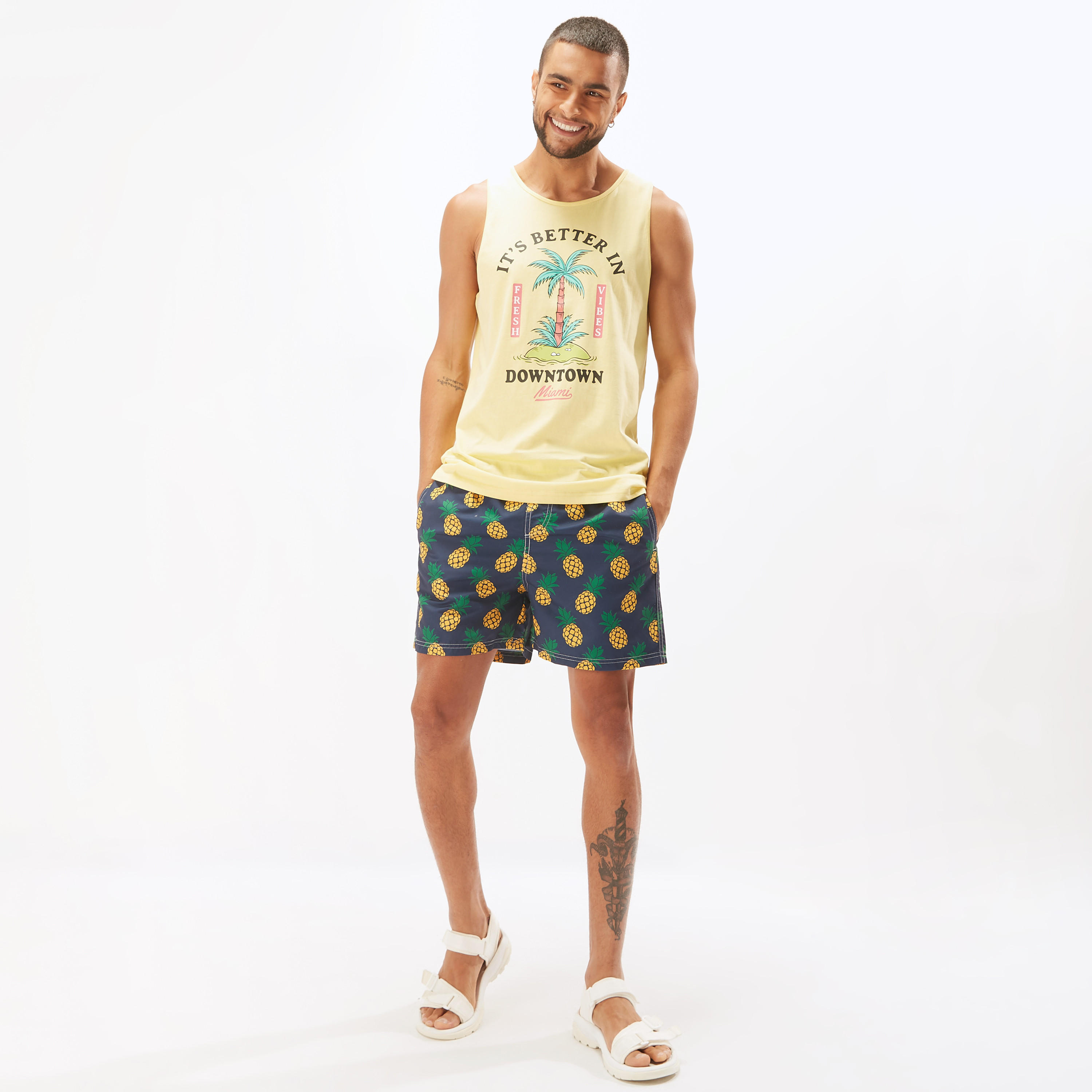 All Over Print Shorts with Drawstring Closure and Pockets-men-clothing-bottoms-shorts-image-1