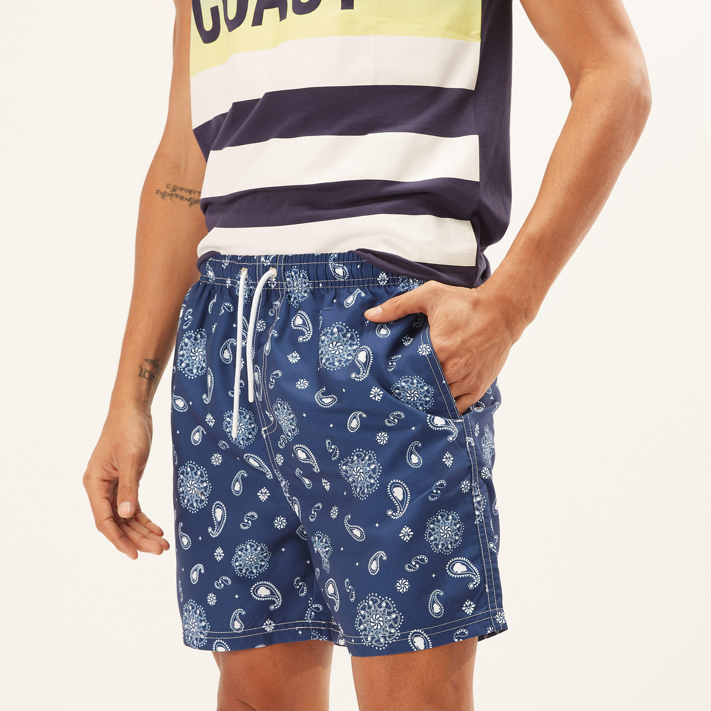 Paisley Print Shorts with Drawstring Closure and Pockets-men-clothing-sportswearandactivewear-bottoms-image-3