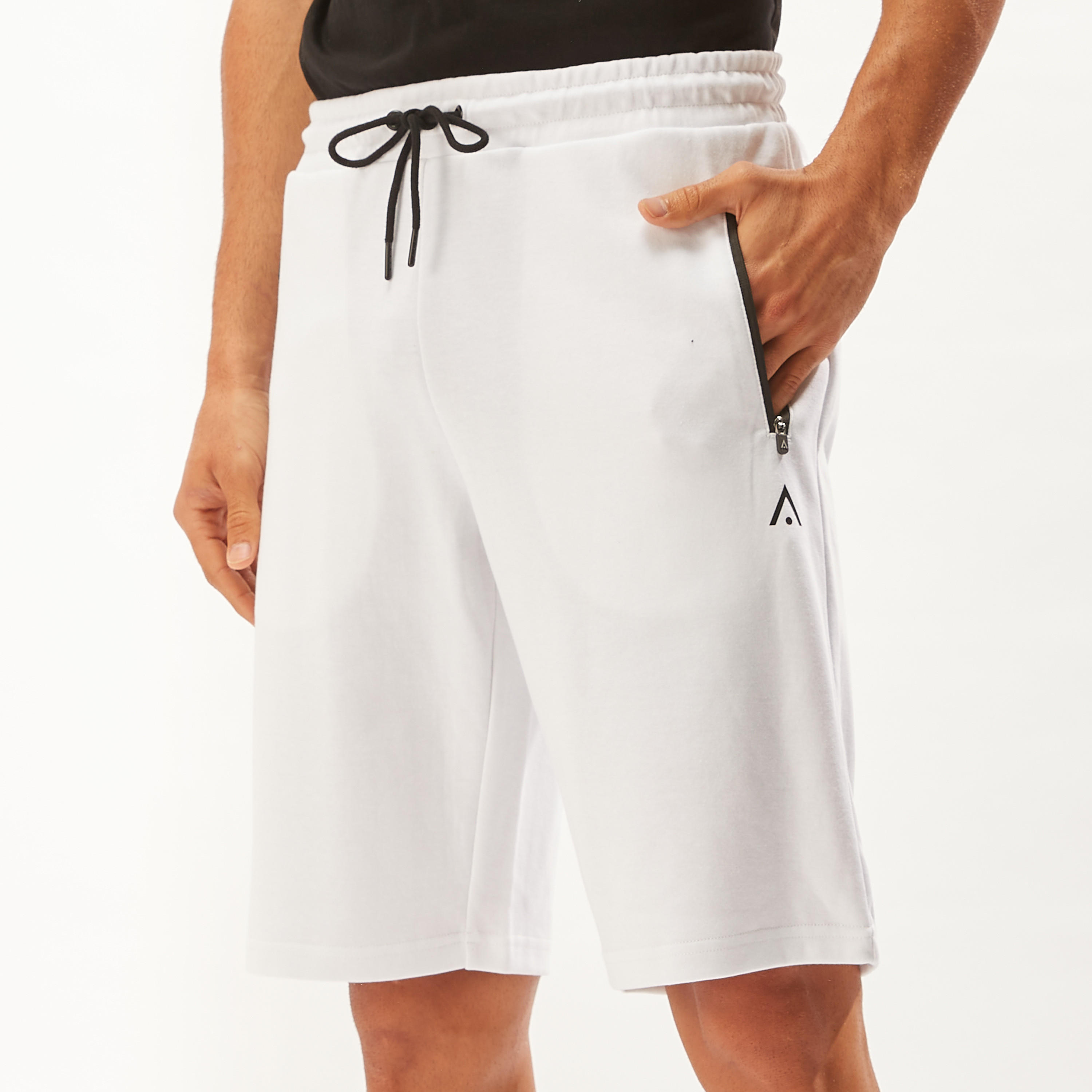 Solid Shorts with Drawstring Closure and Zipped Pockets-men-clothing-sportswearandactivewear-bottoms-image-3