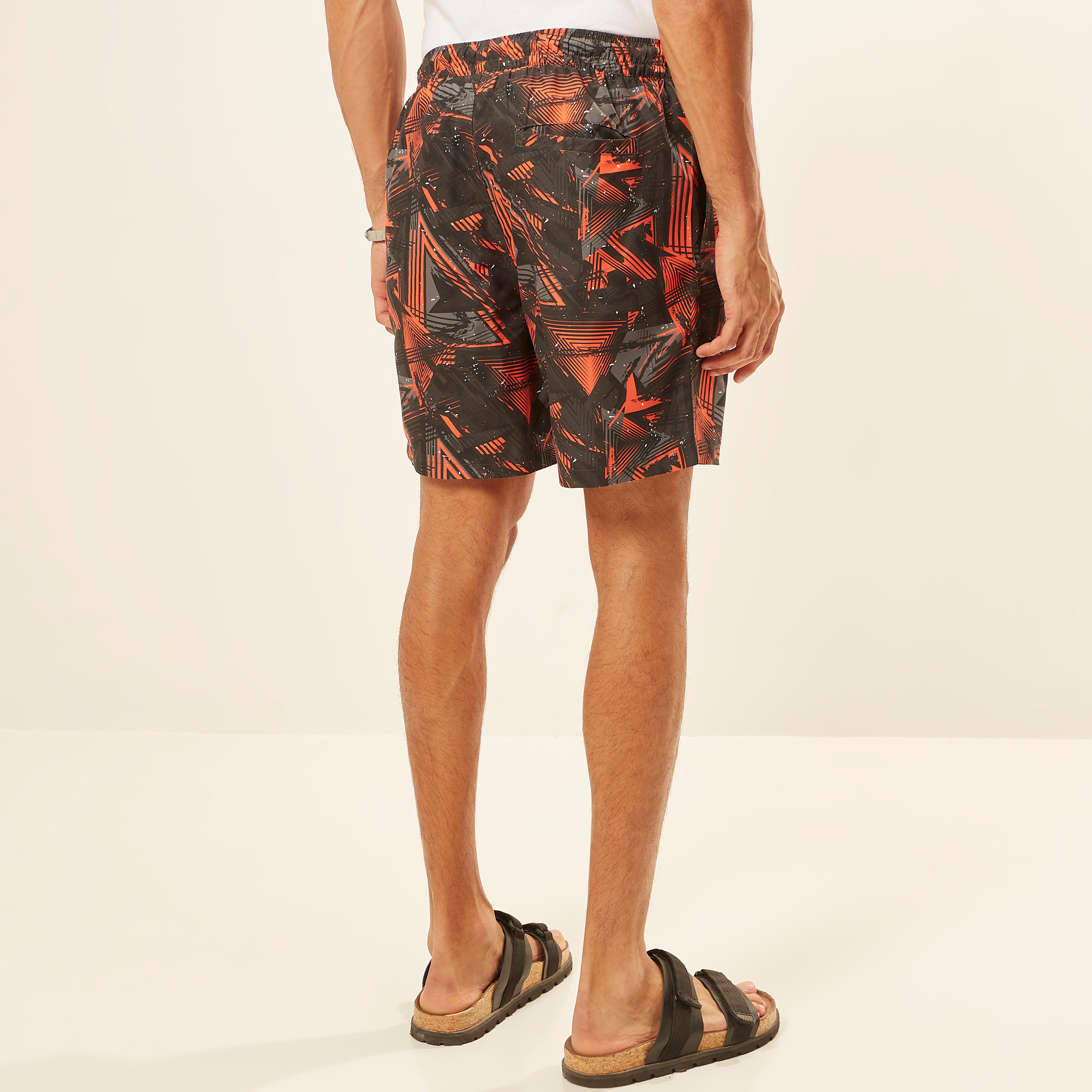 Abstract Print Shorts with Pockets and Elasticated Waistband-men-clothing-bottoms-shorts-image-4