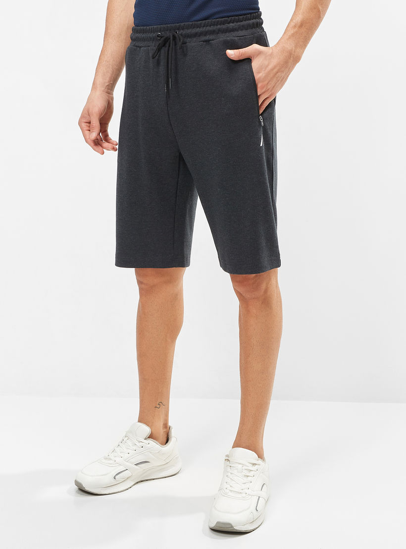 Solid Mid-Rise Shorts with Drawstring Closure and Pockets-men-clothing-sportswearandactivewear-bottoms-image-1