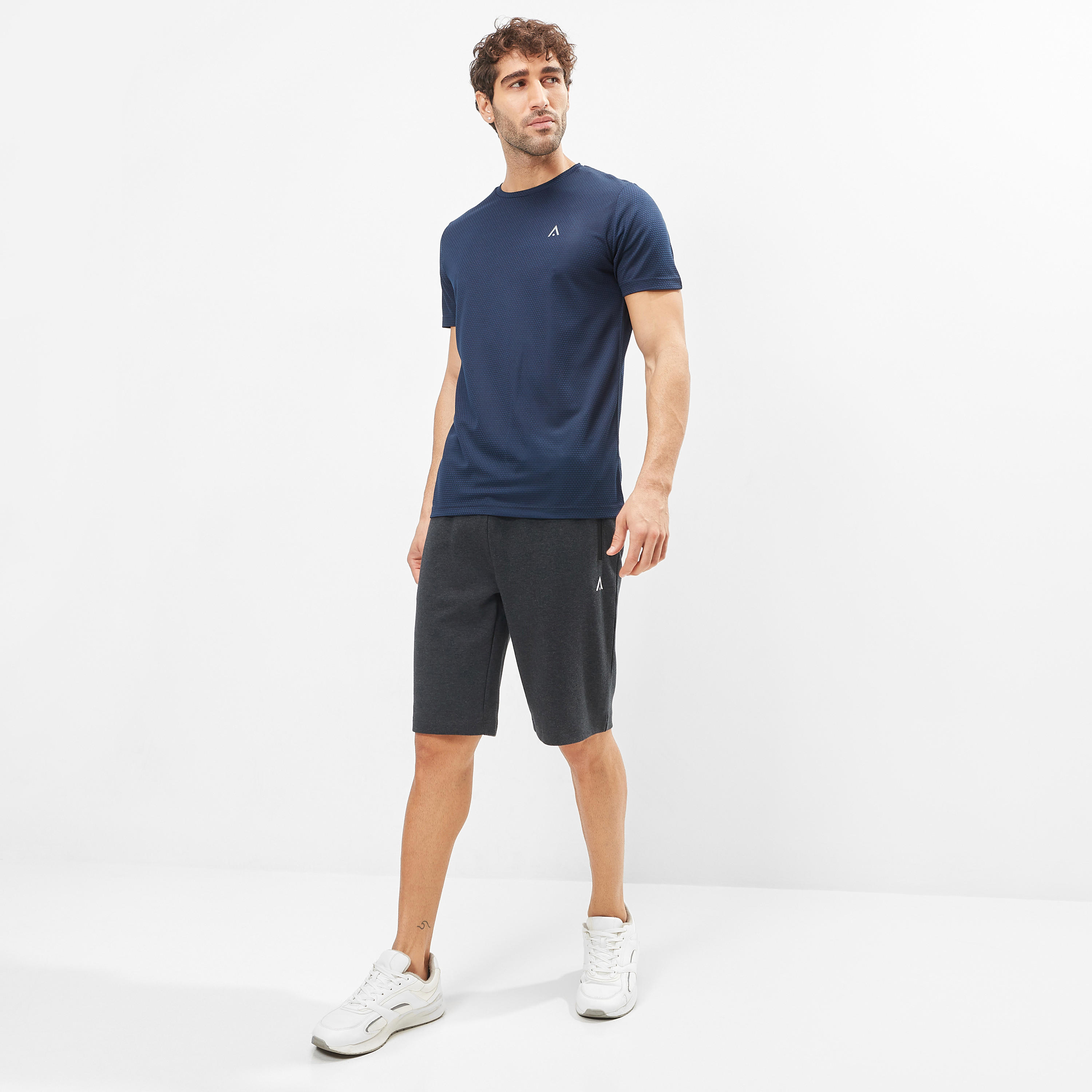 Solid Mid-Rise Shorts with Drawstring Closure and Pockets-men-clothing-sportswearandactivewear-bottoms-image-2