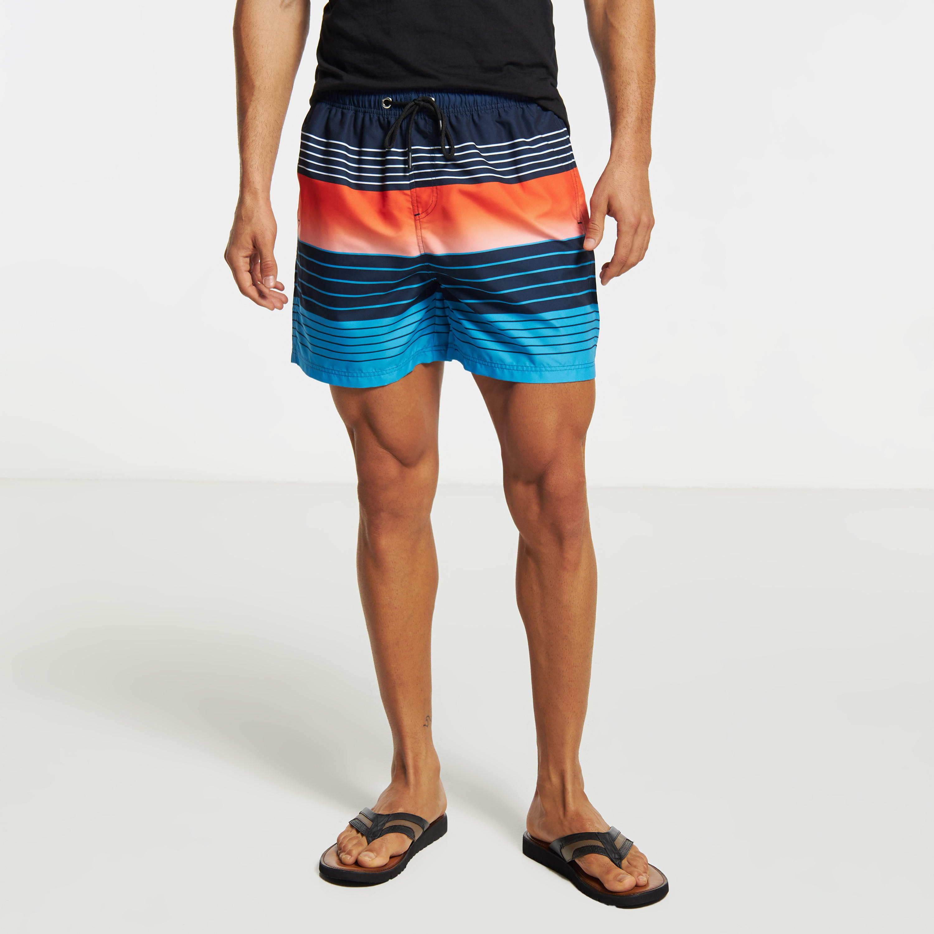 All-Over Striped Beach Shorts with Drawstring Closure and Pockets-men-clothing-sportswearandactivewear-bottoms-image-1