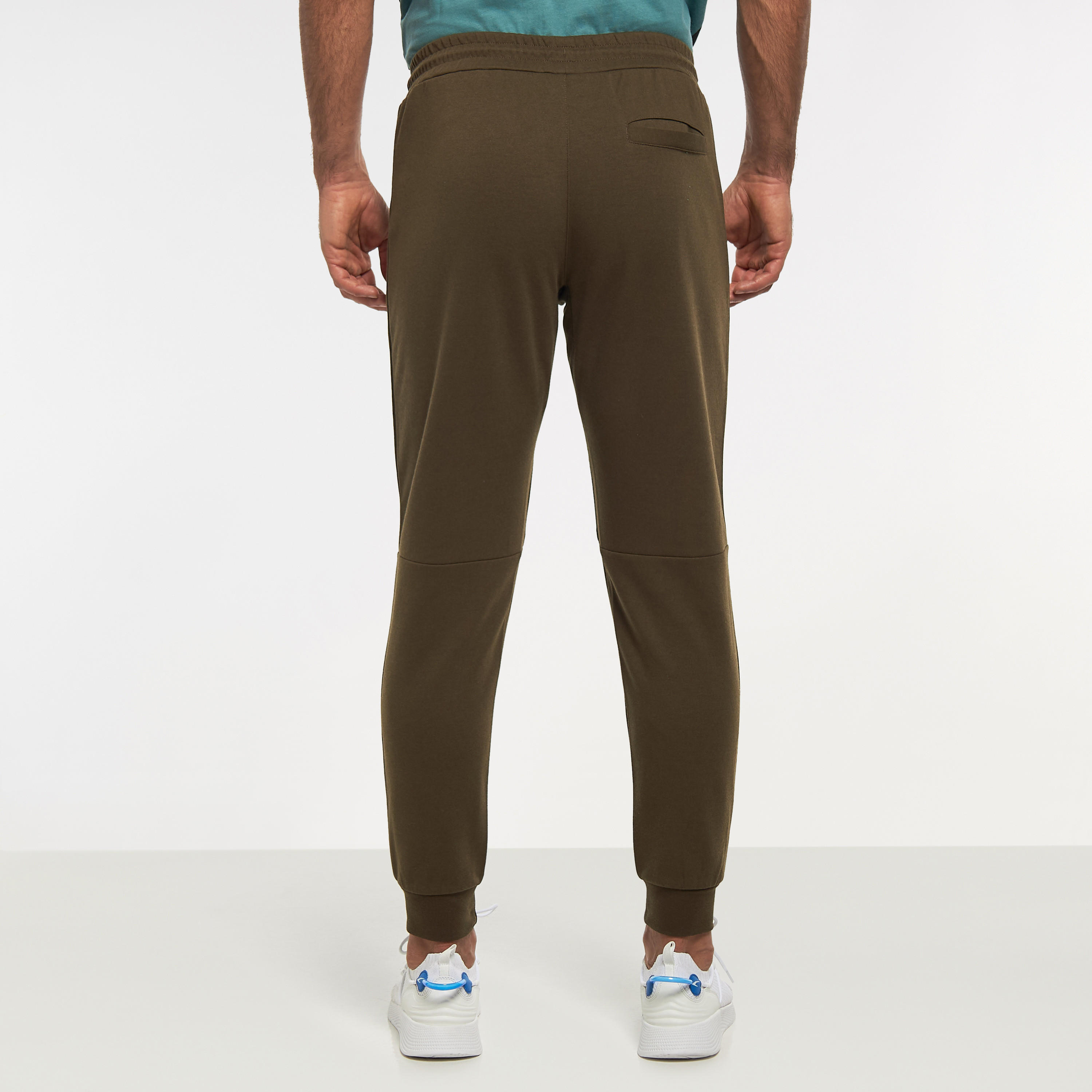 بنطلون رياضي سادة برباط إغلاق وجيوب بسحّاب-men-clothing-sportswearandactivewear-bottoms-image-2