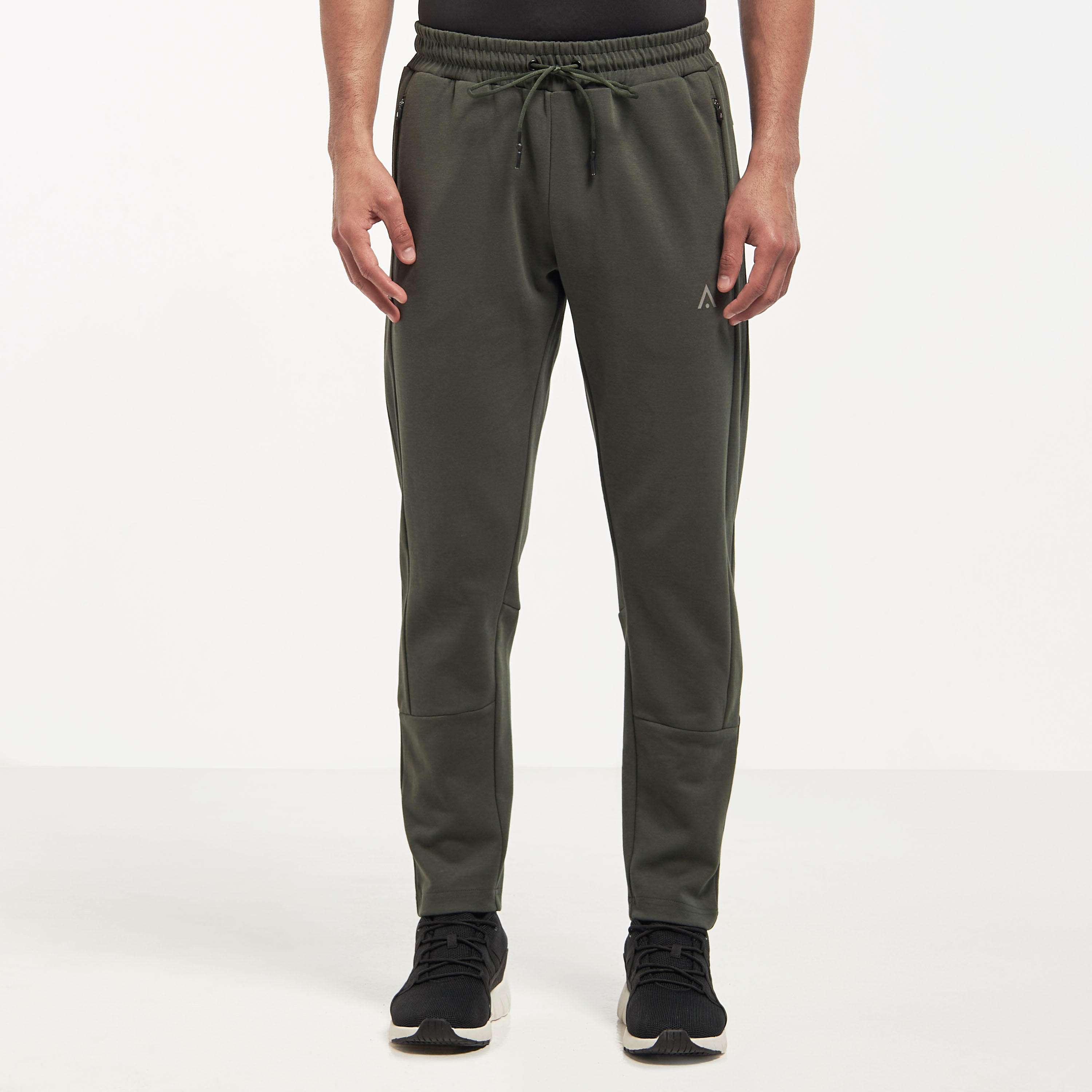 بنطلون رياضي سادة برباط إغلاق وجيوب بسحّاب-men-clothing-sportswearandactivewear-bottoms-image-4