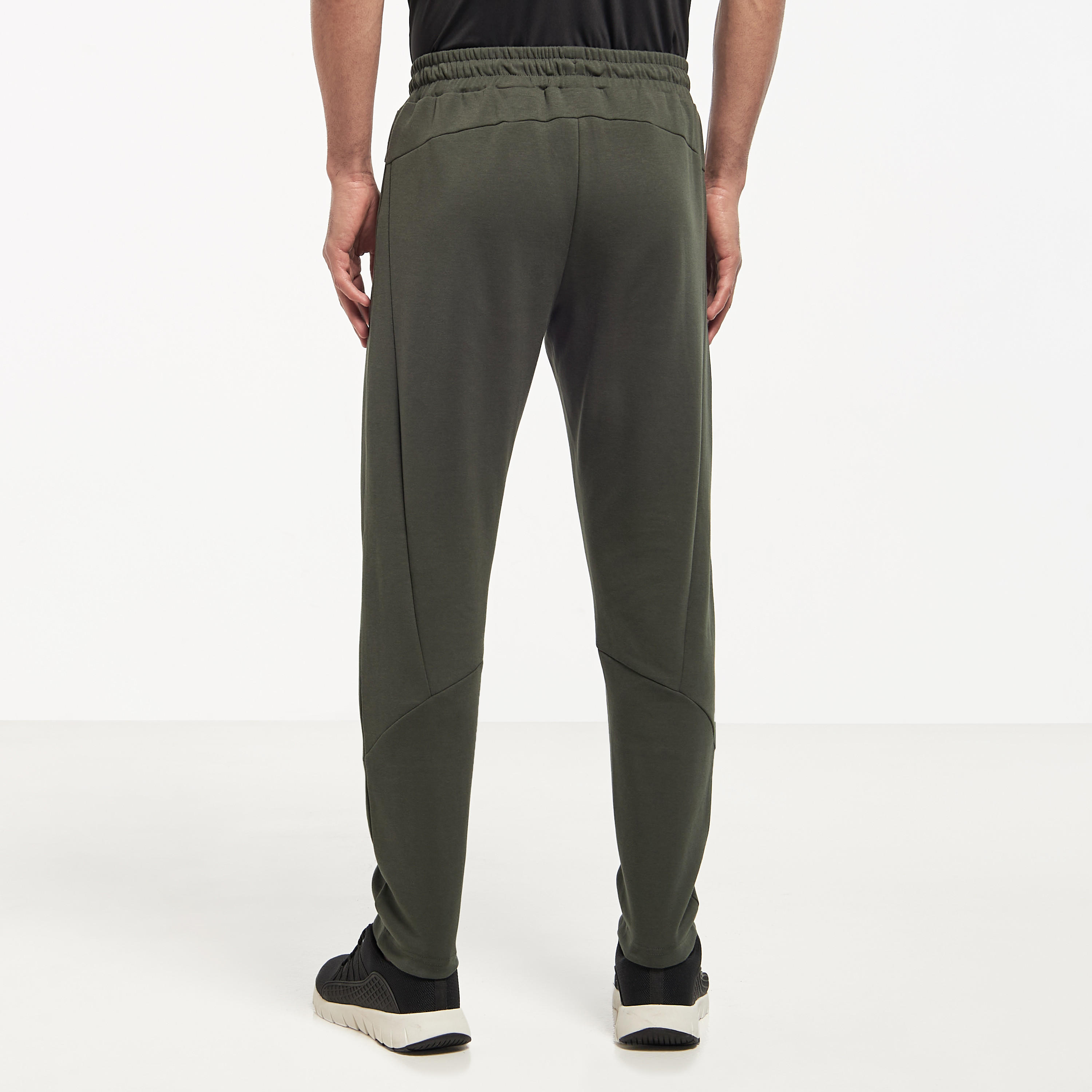 بنطلون رياضي سادة برباط إغلاق وجيوب بسحّاب-men-clothing-sportswearandactivewear-bottoms-image-2