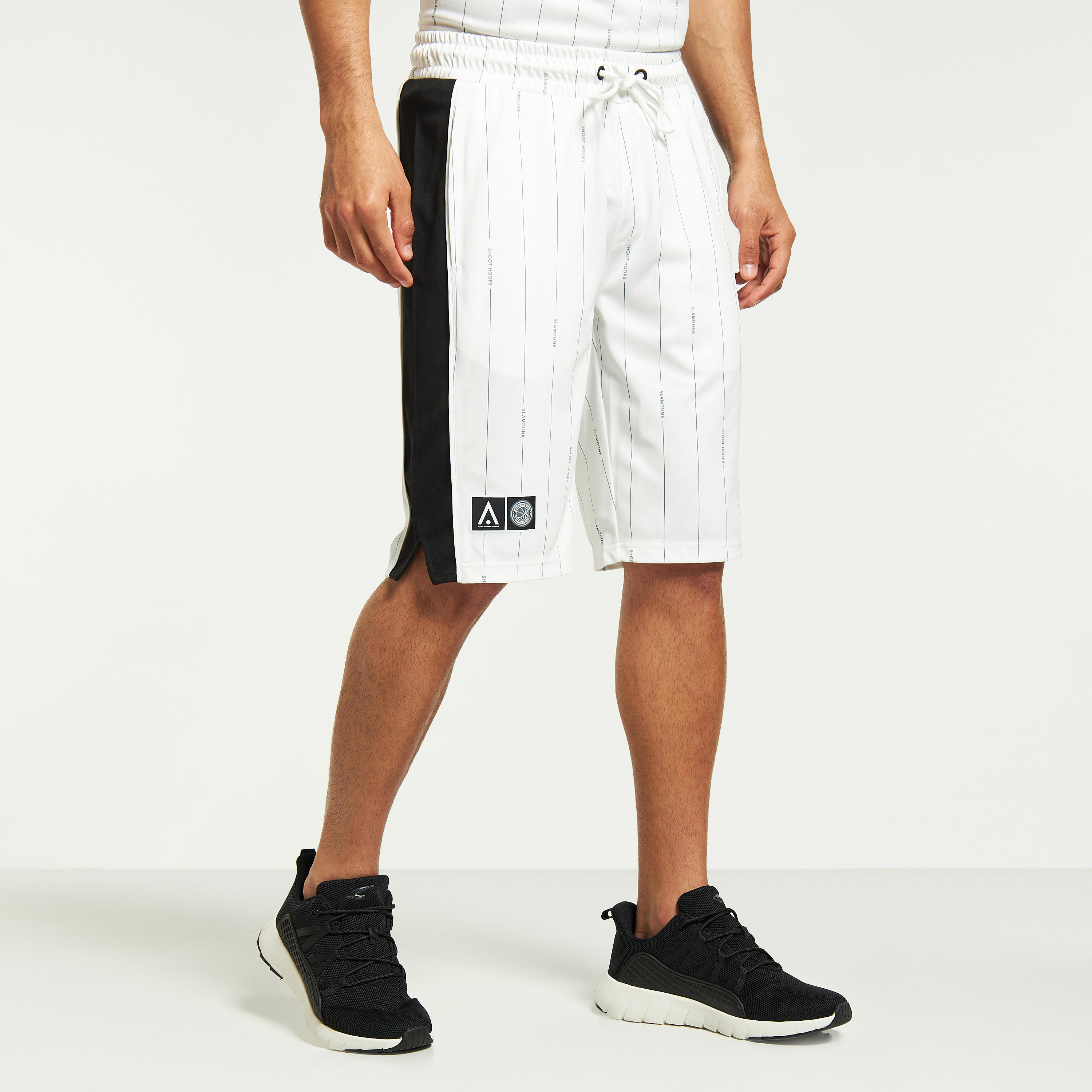 Striped Panel Detail Shorts with Drawstring Closure and Pockets-men-clothing-sportswearandactivewear-bottoms-image-1