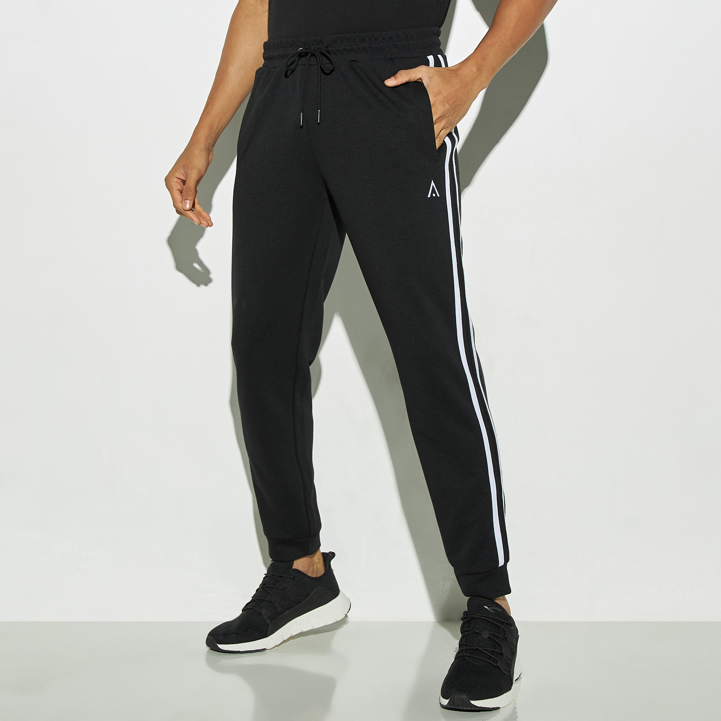 Stripes Joggers with Drawstring Closure and Pockets-men-clothing-sportswearandactivewear-tracksuits-image-1